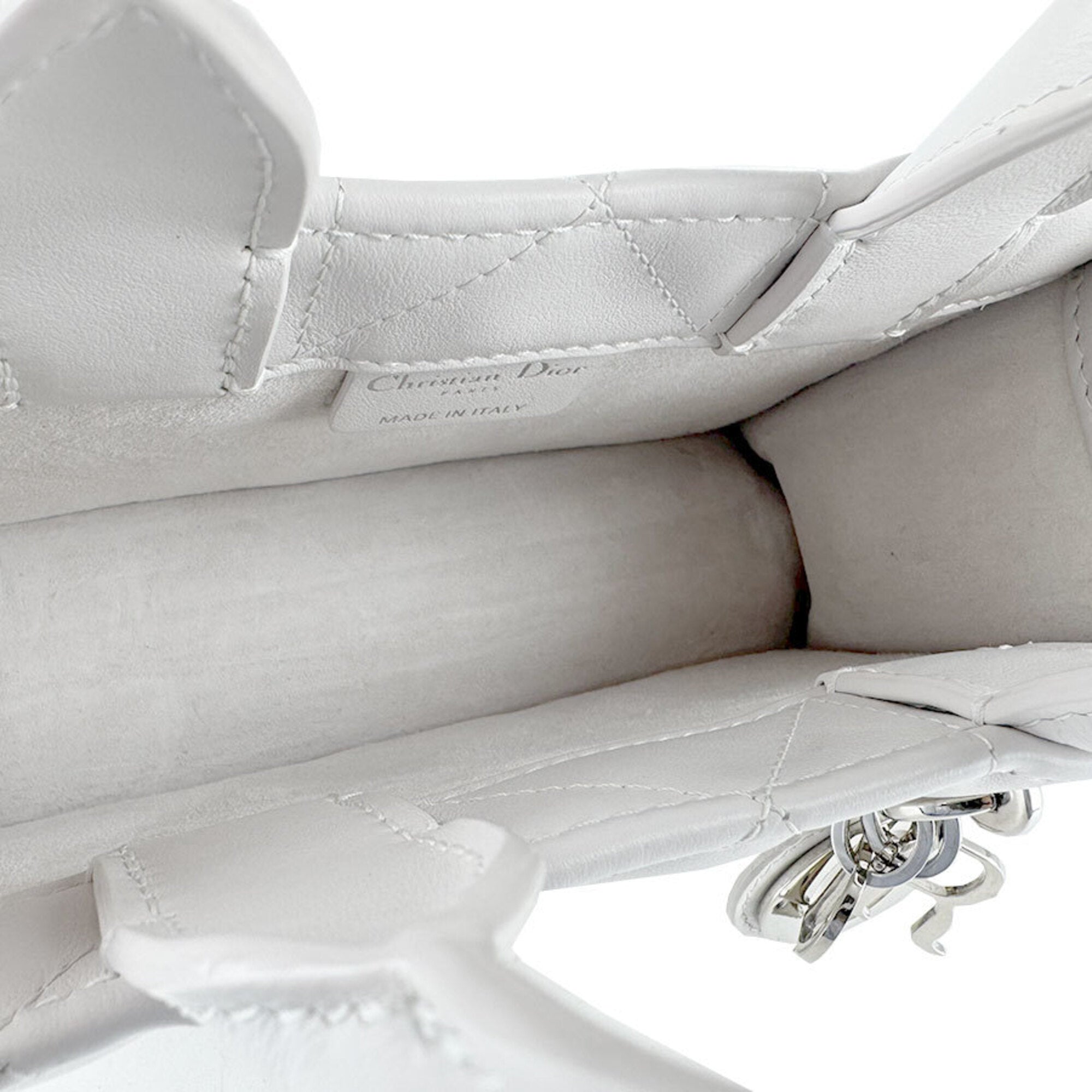 Christian Dior White Leather Handbag Shoulder Bag (Pre-Owned)