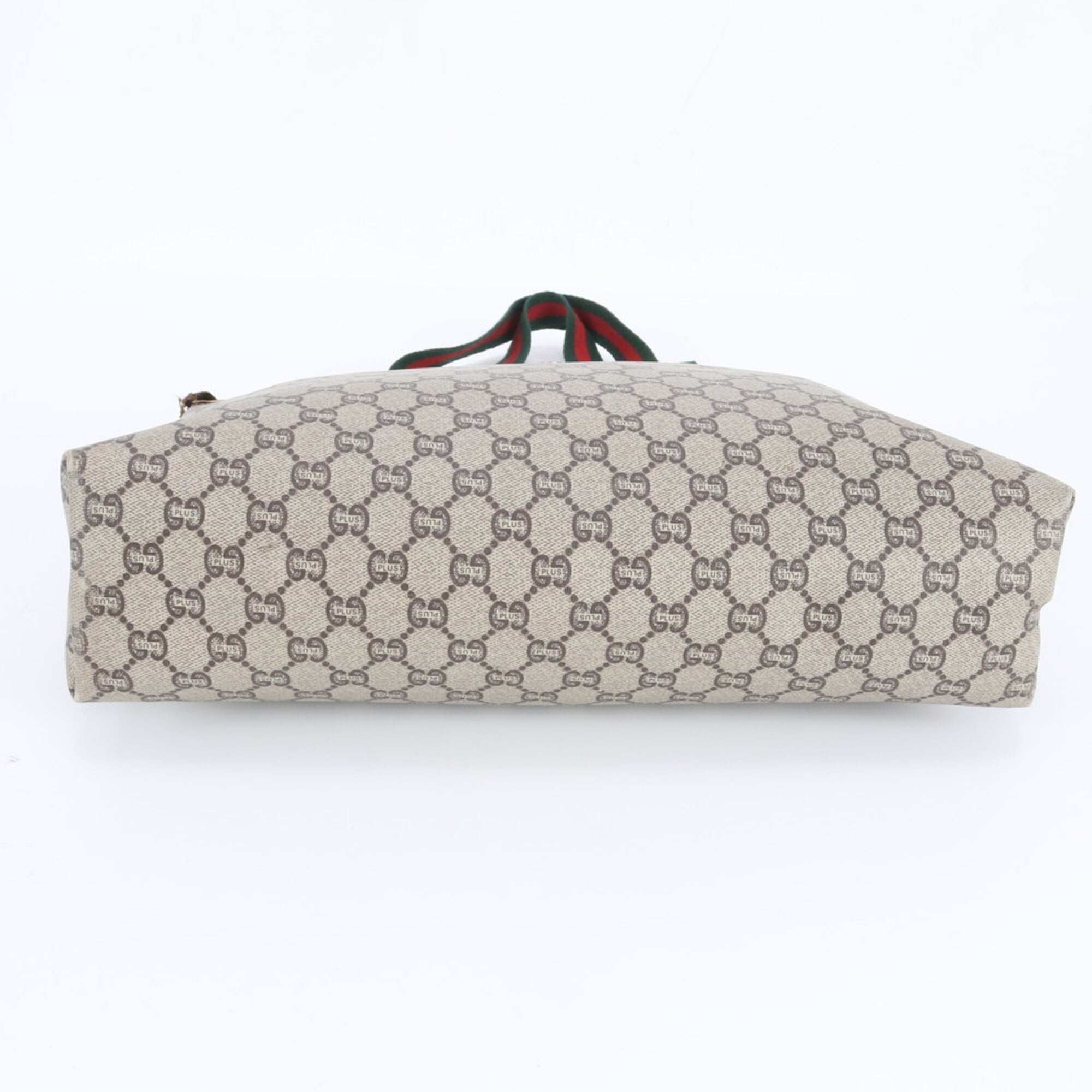 Gucci Sherry Line Beige Brown Leather Coated Canvas Handbag Tote Bag (Pre-Owned)