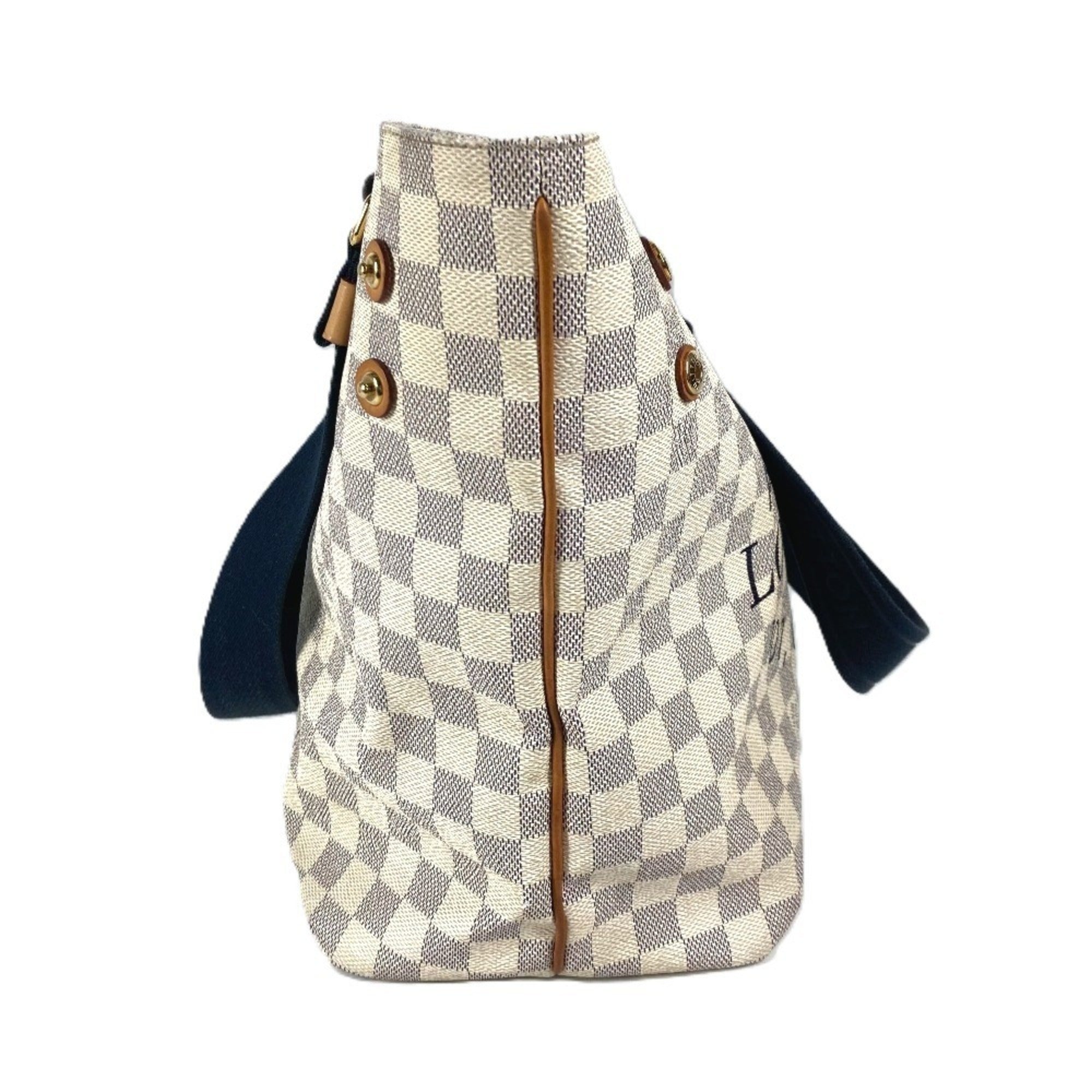 Louis Vuitton White Damier Azur Shoulder Bag Tote Bag (Pre-Owned)