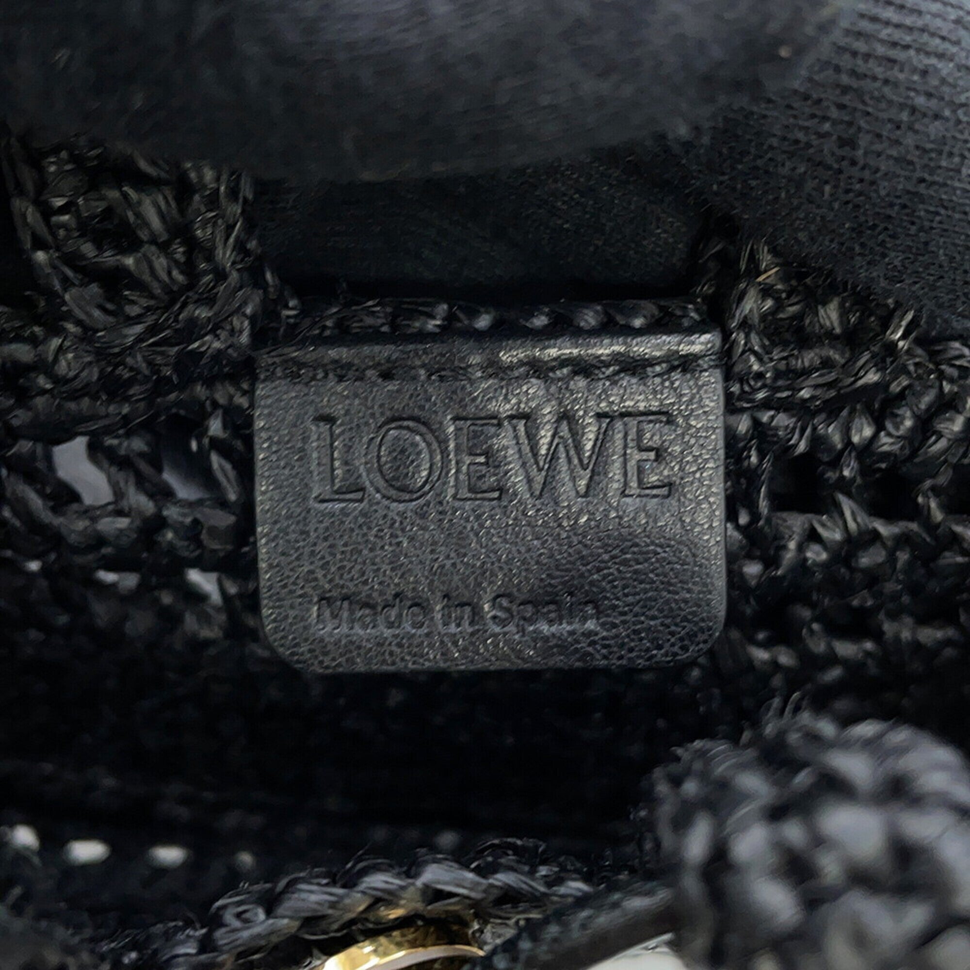 Loewe Black Raffia Handbag Shoulder Bag (Pre-Owned)