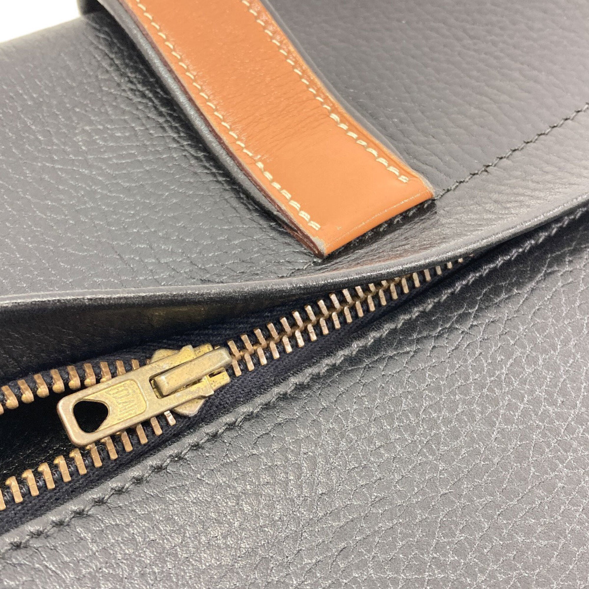 Hermes Black Brown Leather Shoulder Bag (Pre-Owned)
