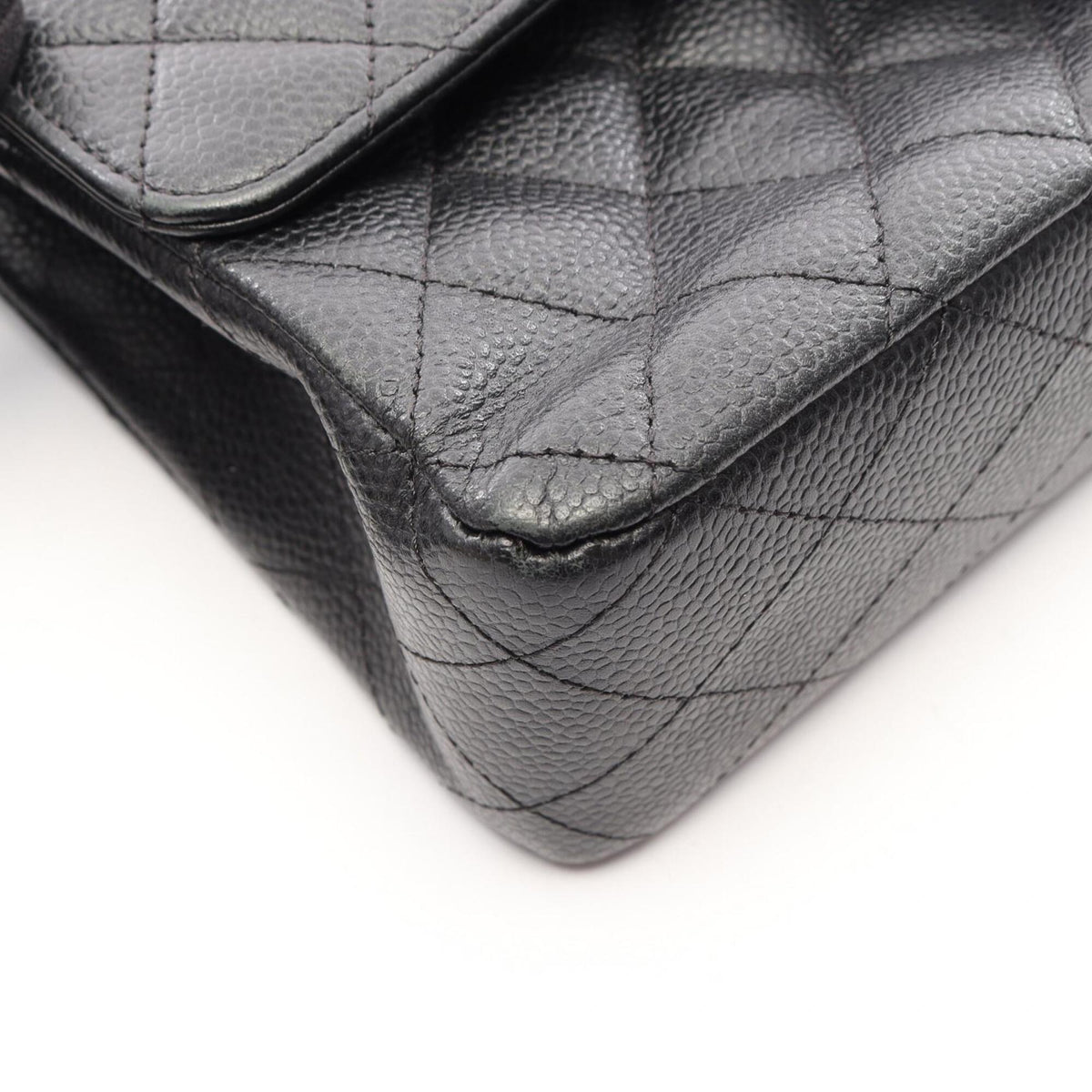 Chanel Black Grained Calfskin Handbag Shoulder Bag (Pre-Owned)