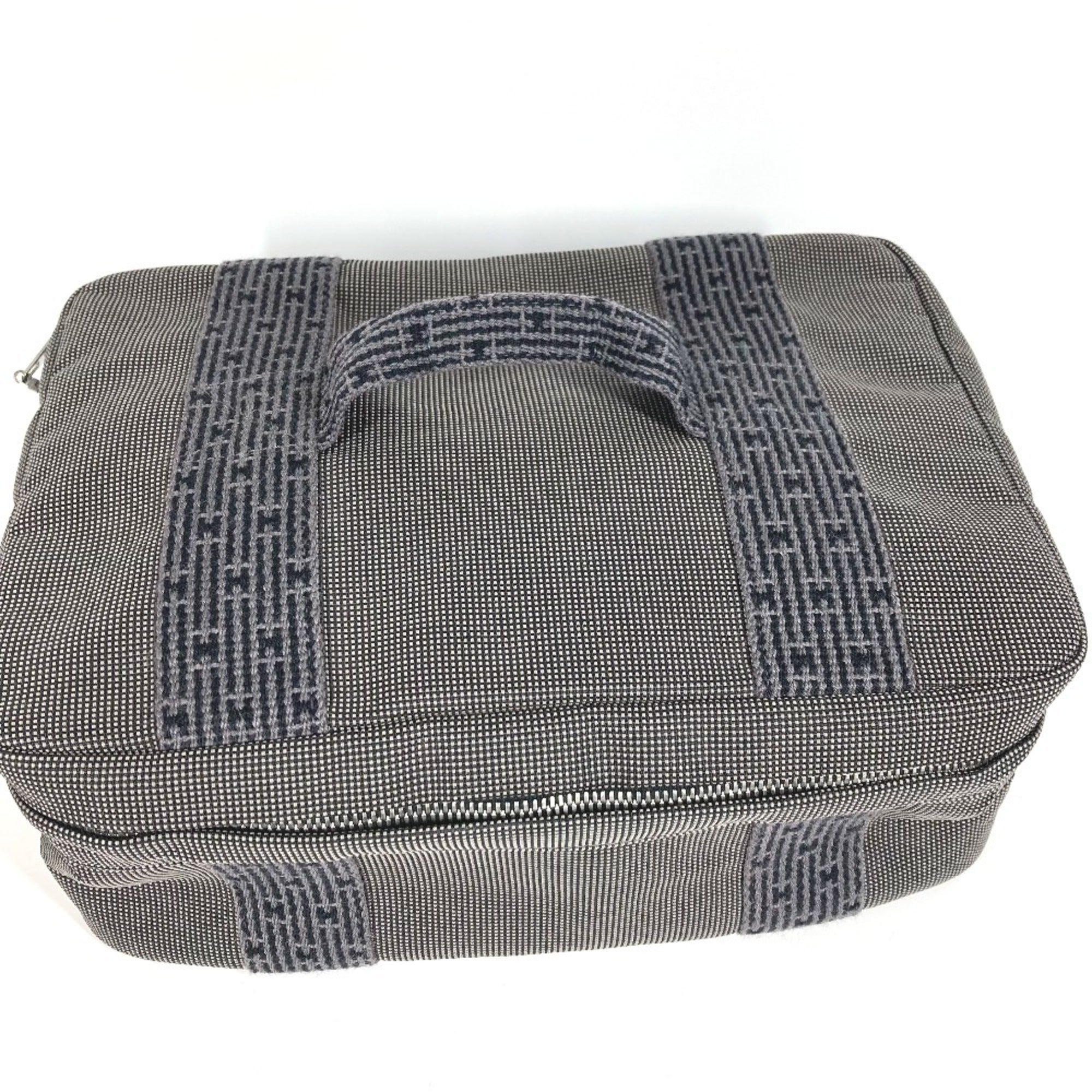 Hermes Gray Canvas Handbag Pouch Vanity Bag (Pre-Owned)