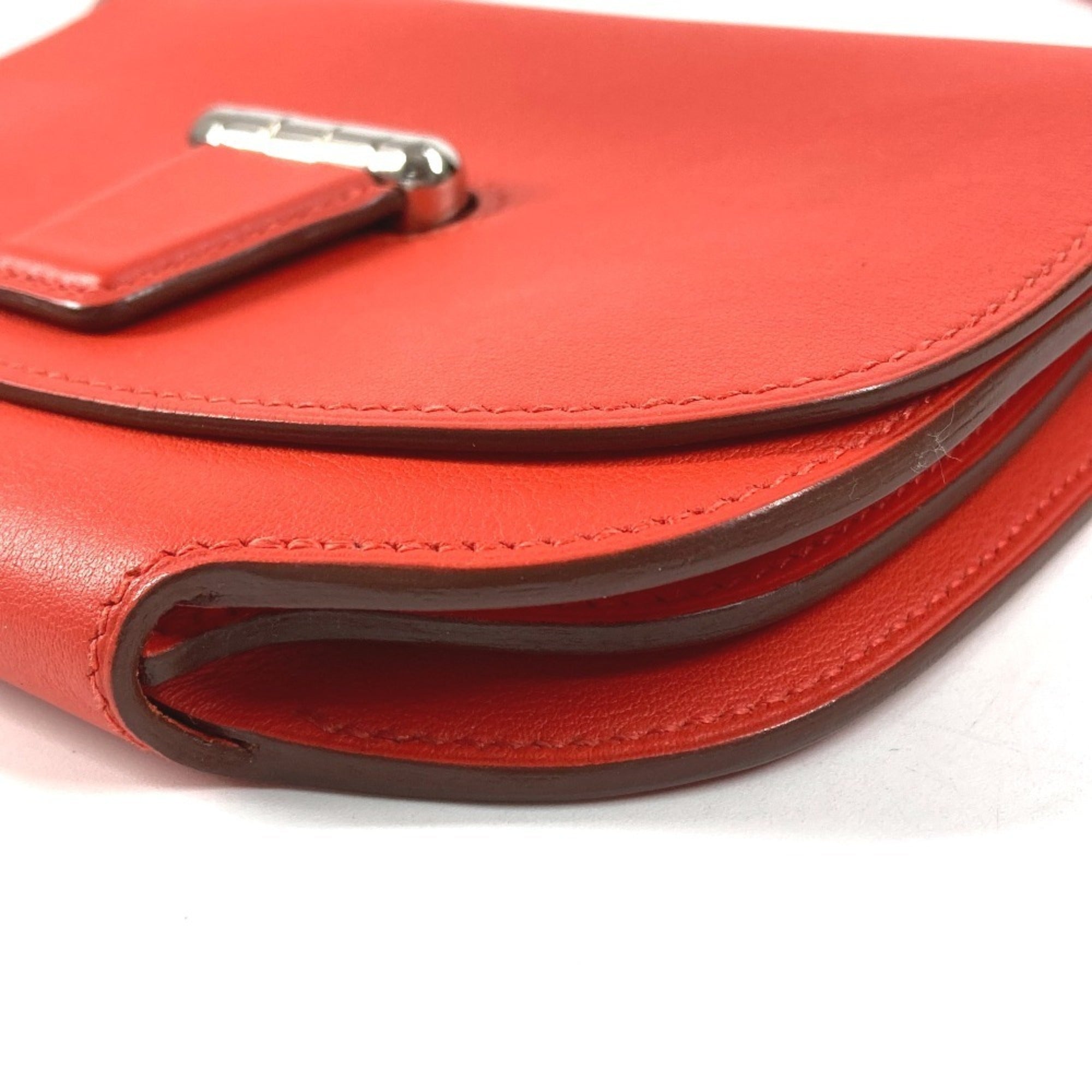 Hermes Red Color Swift Leather Pochette Shoulder Bag (Pre-Owned)