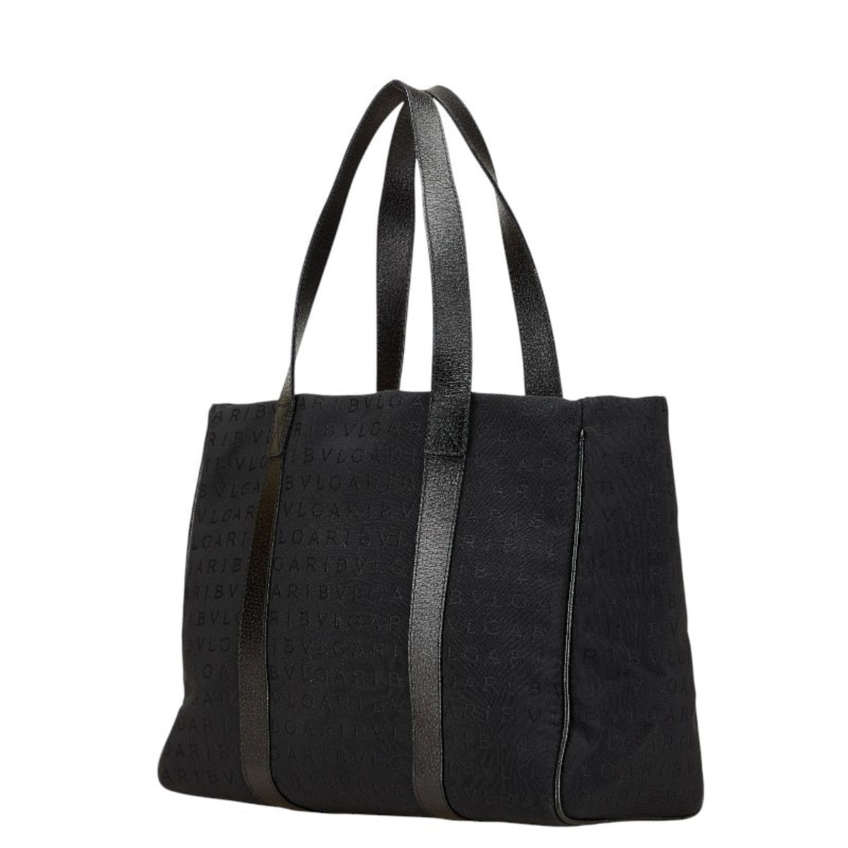 Bvlgari Black Canvas Leather Tote Bag (Pre-Owned)