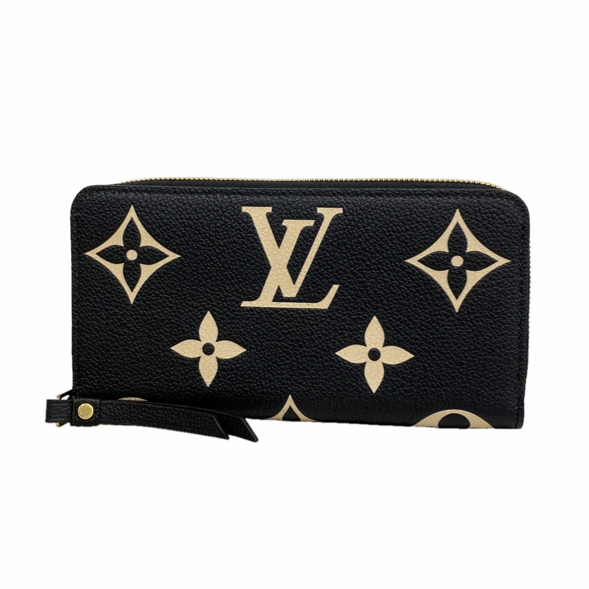 Louis Vuitton Beige Black Long Wallet (Bi-Fold) (Pre-Owned)