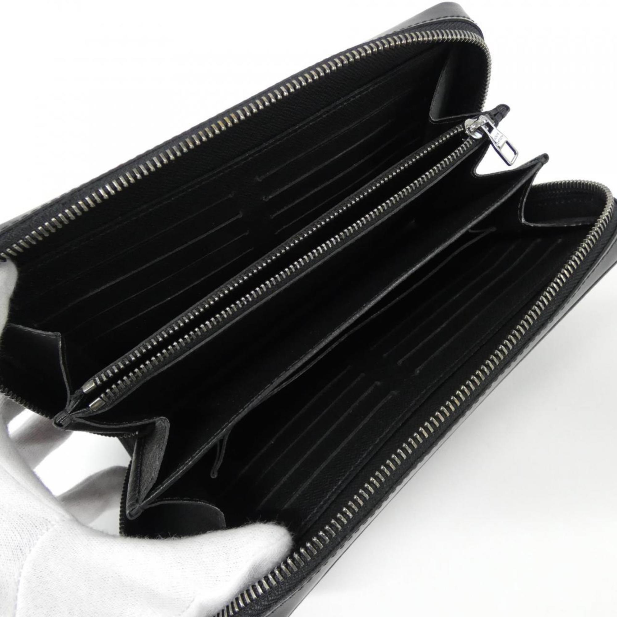 Louis Vuitton Black Coated Canvas Long Wallet (Bi-Fold) (Pre-Owned)