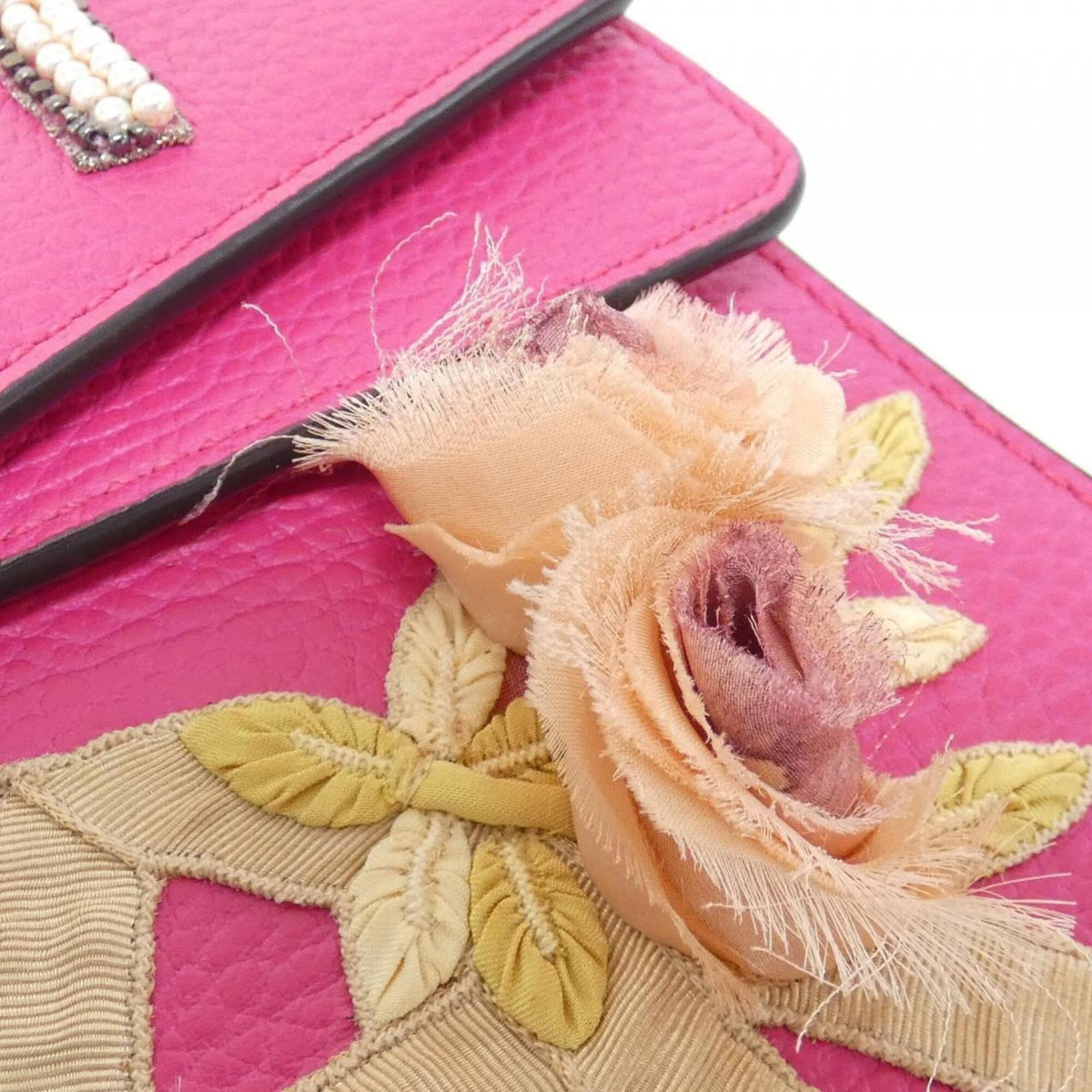 Gucci Pink Leather Shoulder Bag (Pre-Owned)