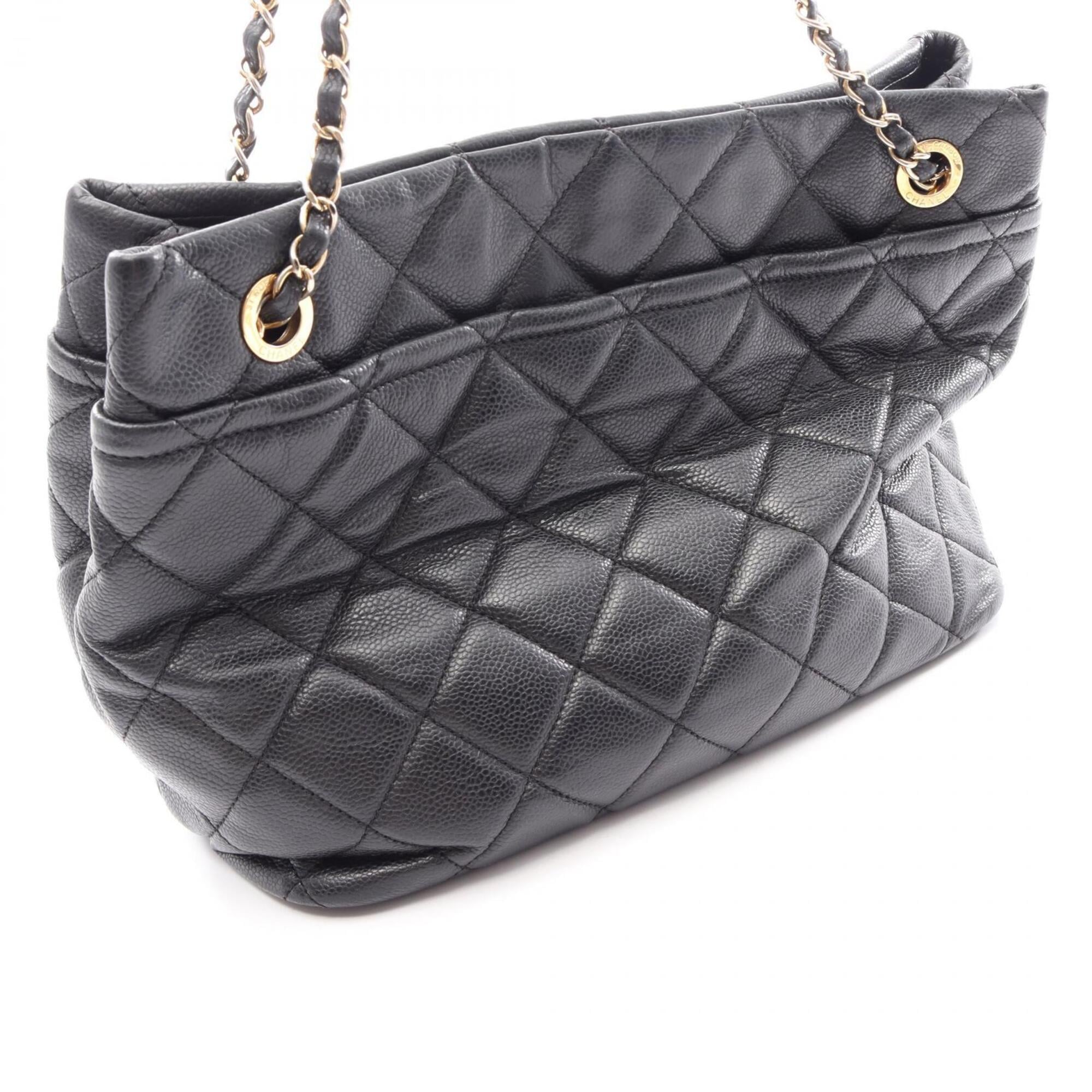 Chanel Black Grained Calfskin Handbag Tote Bag (Pre-Owned)