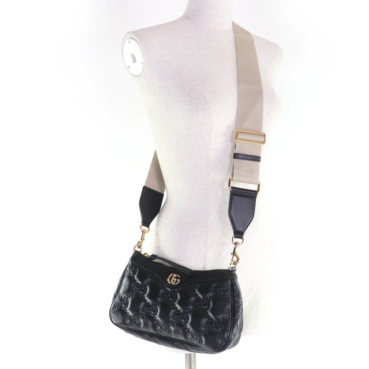 Gucci Black Leather Handbag Shoulder Bag (Pre-Owned)