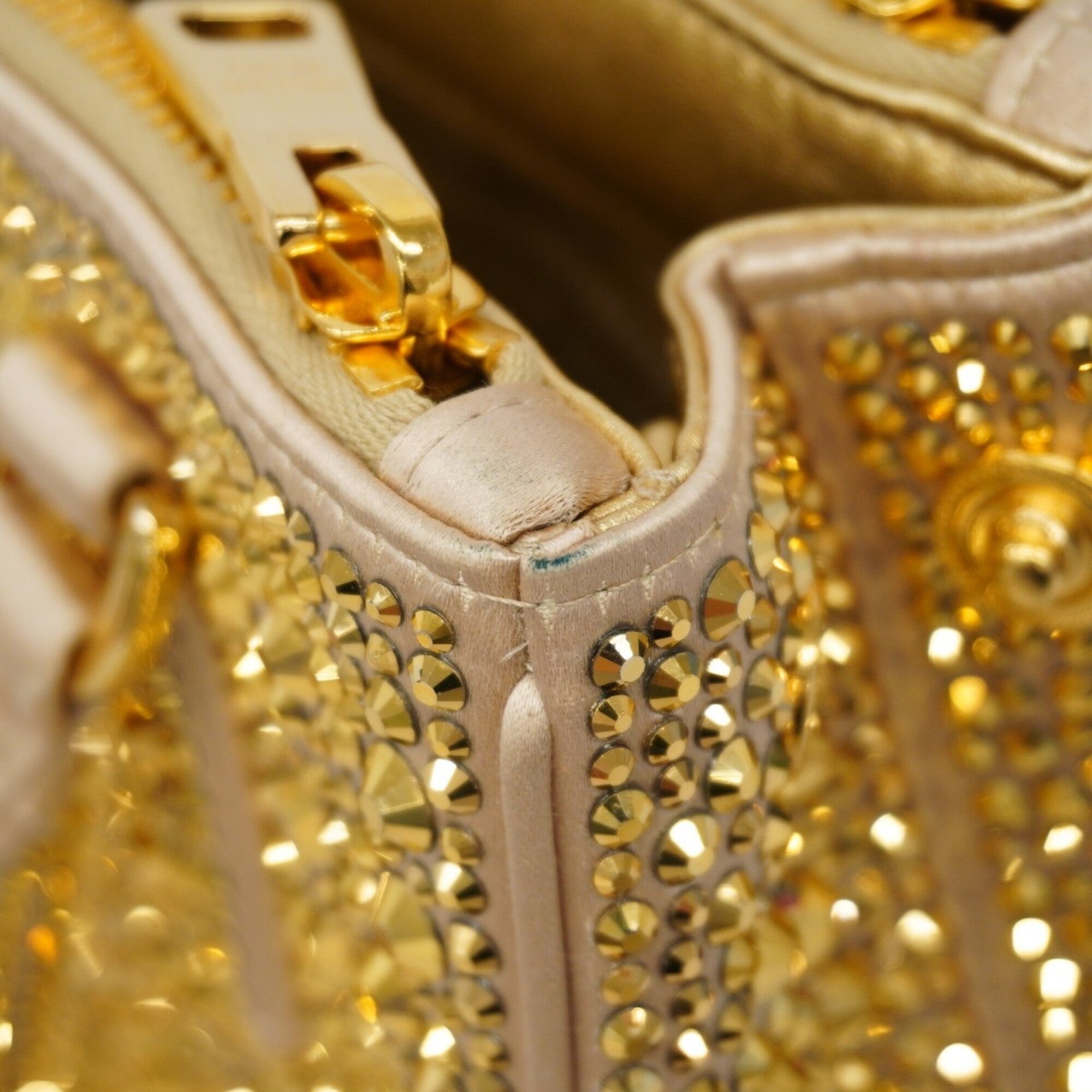 Prada Gold Satin Handbag (Pre-Owned)