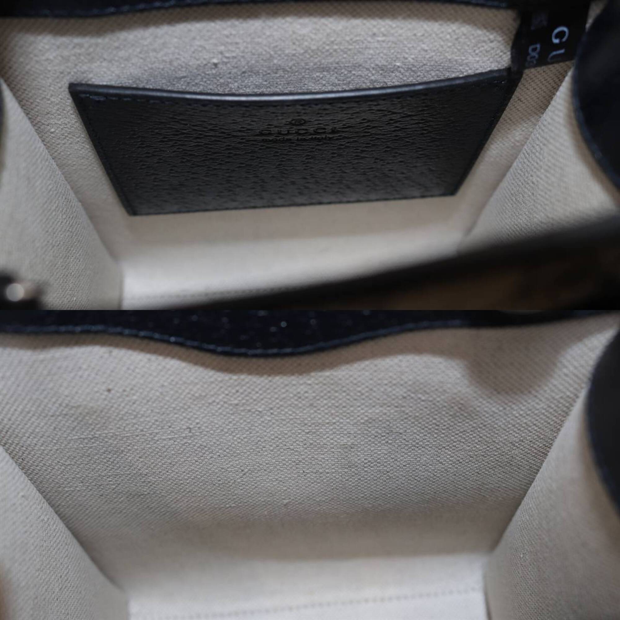 Gucci Beige Black Handbag Shoulder Bag (Pre-Owned)