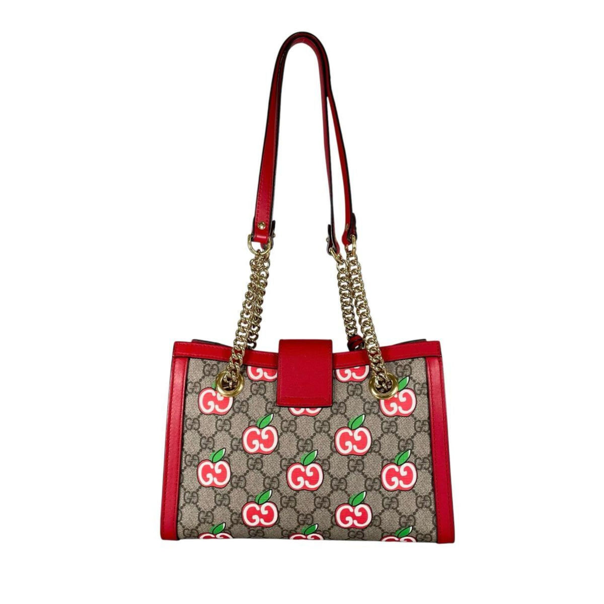 Gucci Padlock Beige Multi-Color Red Color Gg Canvas Shoulder Bag (Pre-Owned)