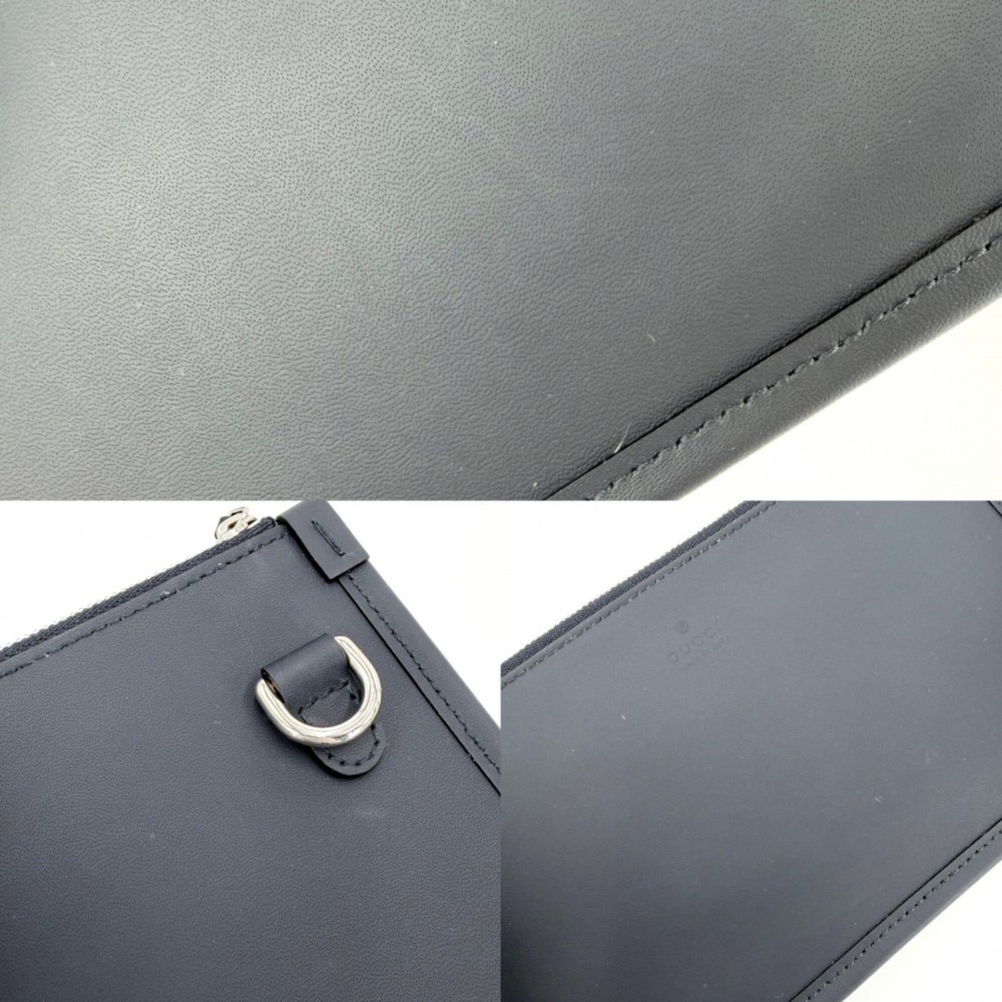 Gucci Beige Navy Cotton Canvas Leather Handbag Shoulder Bag (Pre-Owned)