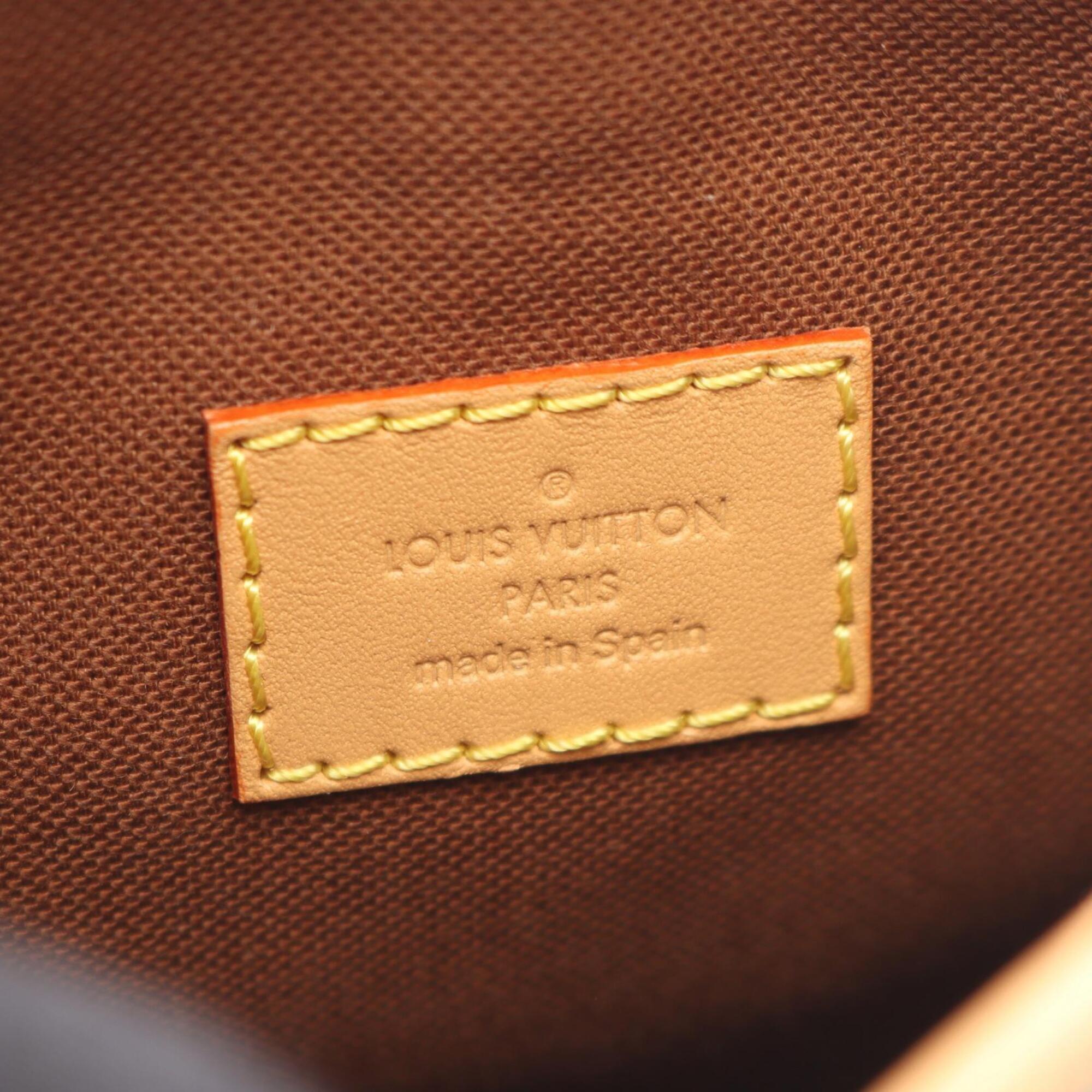 Louis Vuitton Brown Coated Canvas Leather Handbag Shoulder Bag (Pre-Owned)