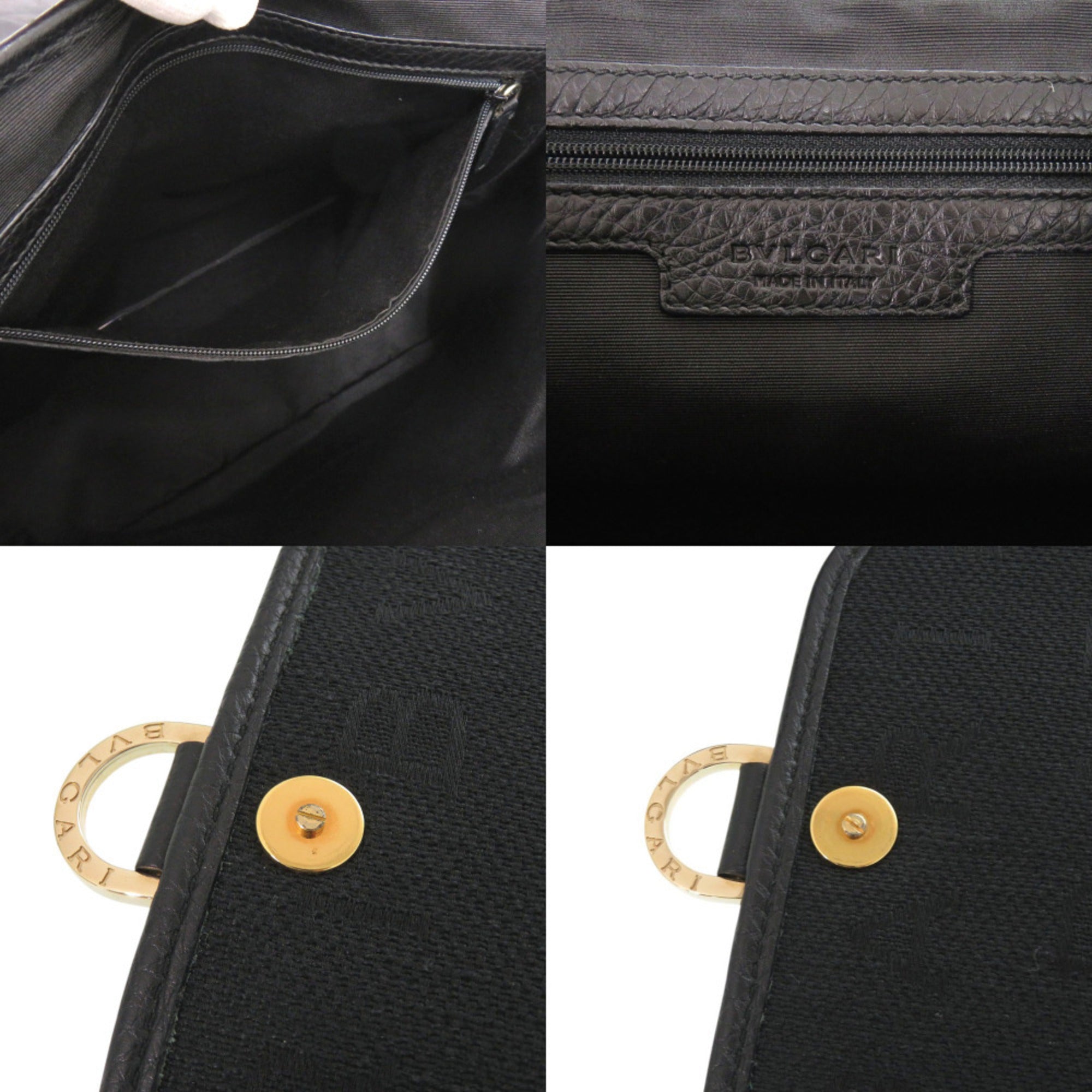 Bvlgari Black Canvas Shoulder Bag (Pre-Owned)