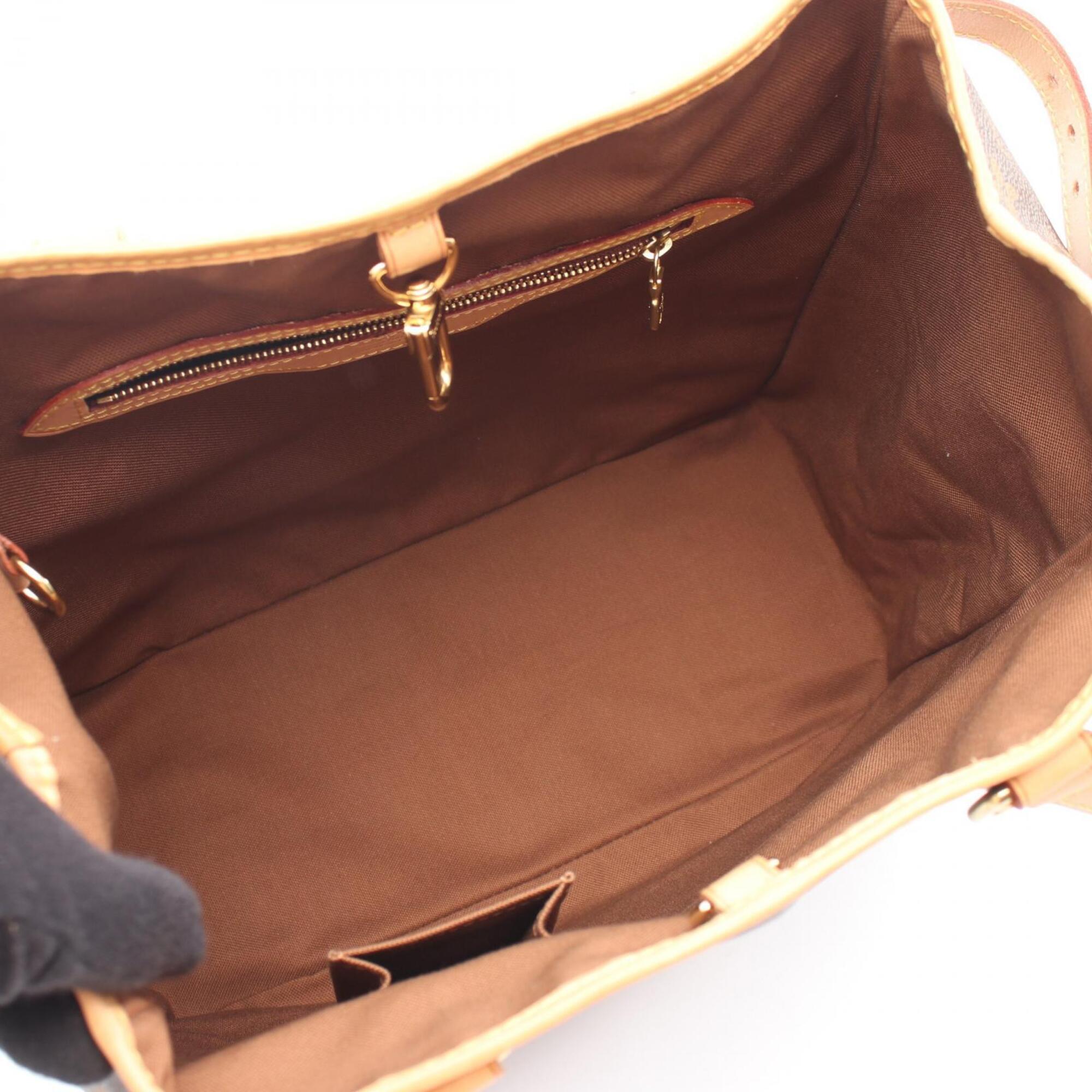 Louis Vuitton Brown Coated Canvas Leather Handbag Tote Bag (Pre-Owned)