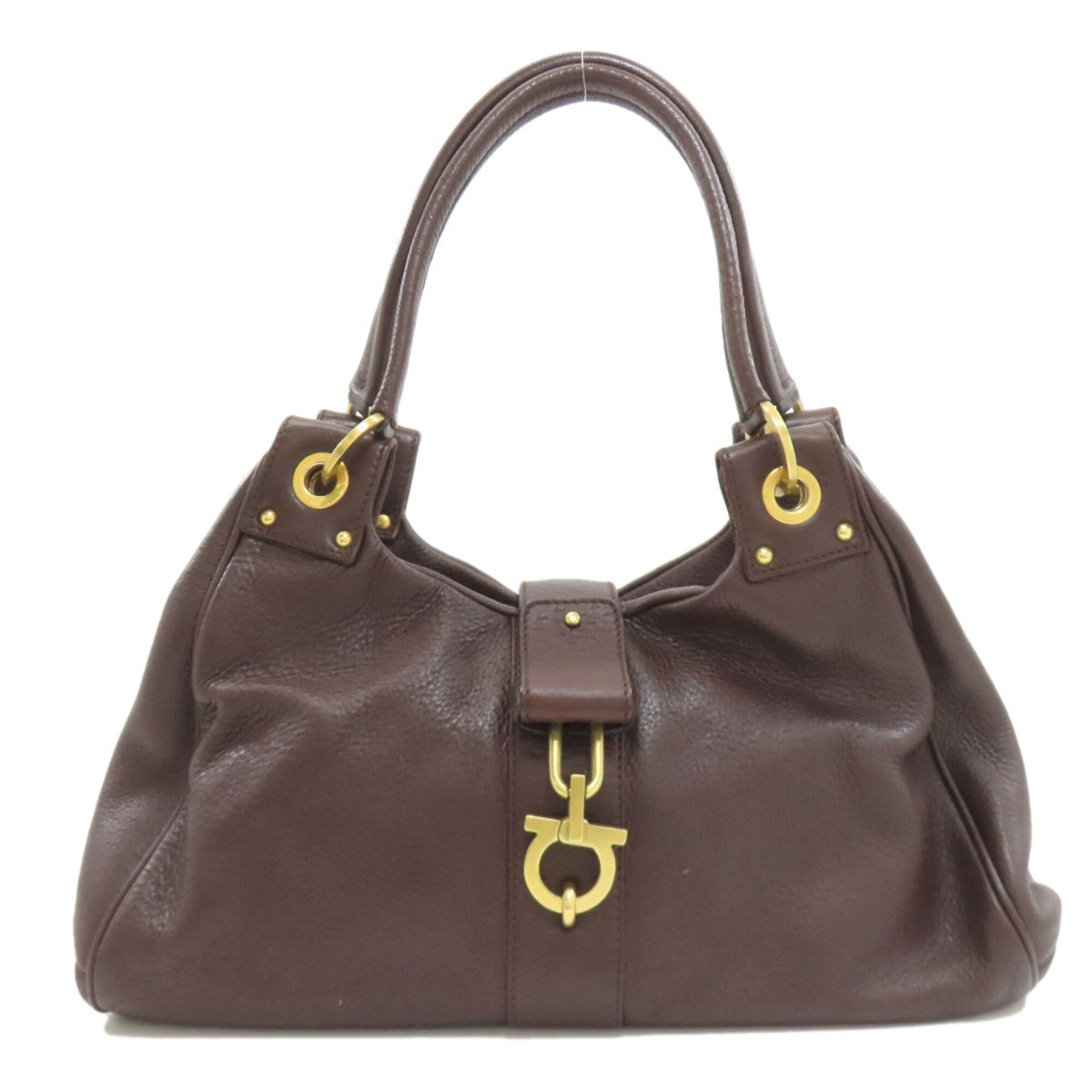 Salvatore Ferragamo Dark Brown Leather Handbag (Pre-Owned)