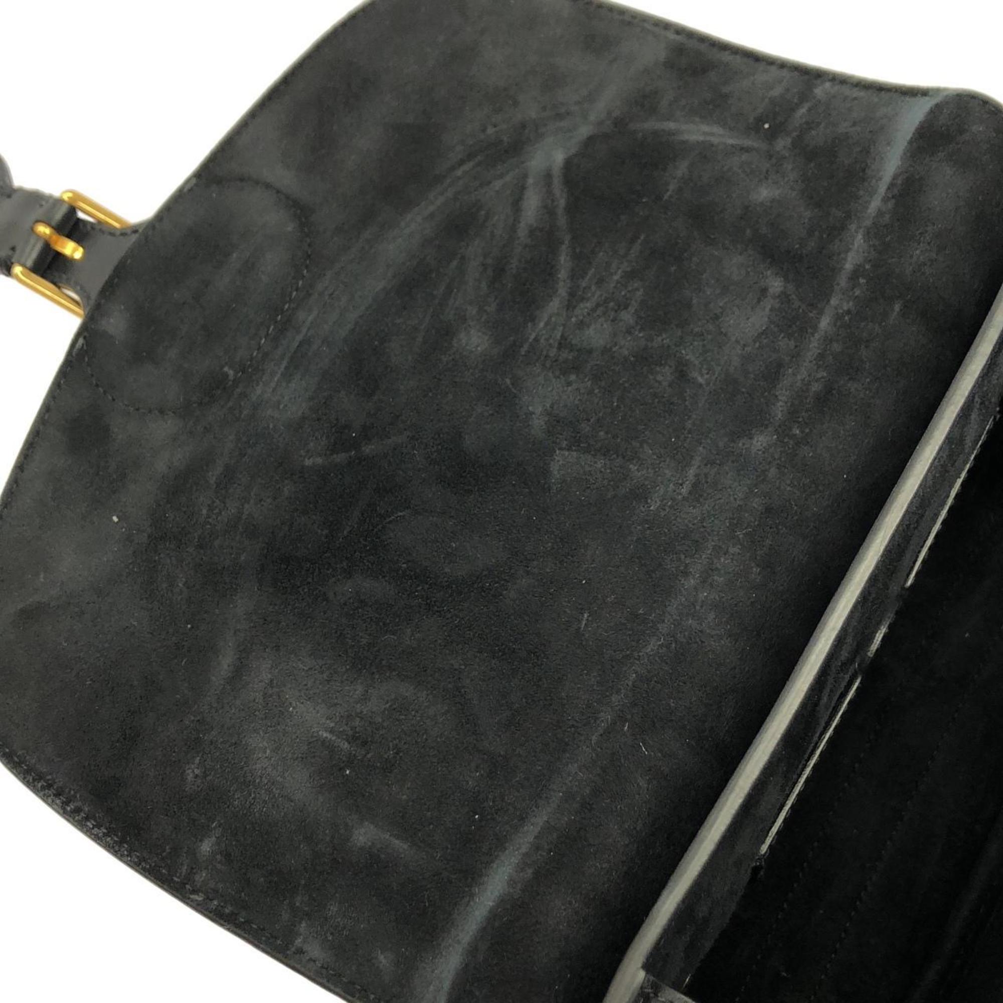 Christian Dior Black Leather Shoulder Bag (Pre-Owned)