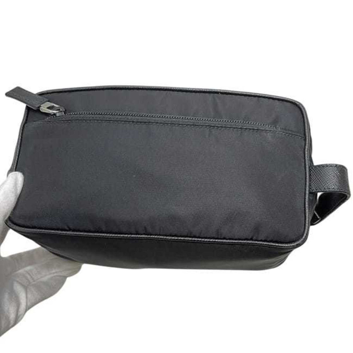Prada Black Nero Nylon Leather Handbag (Pre-Owned)