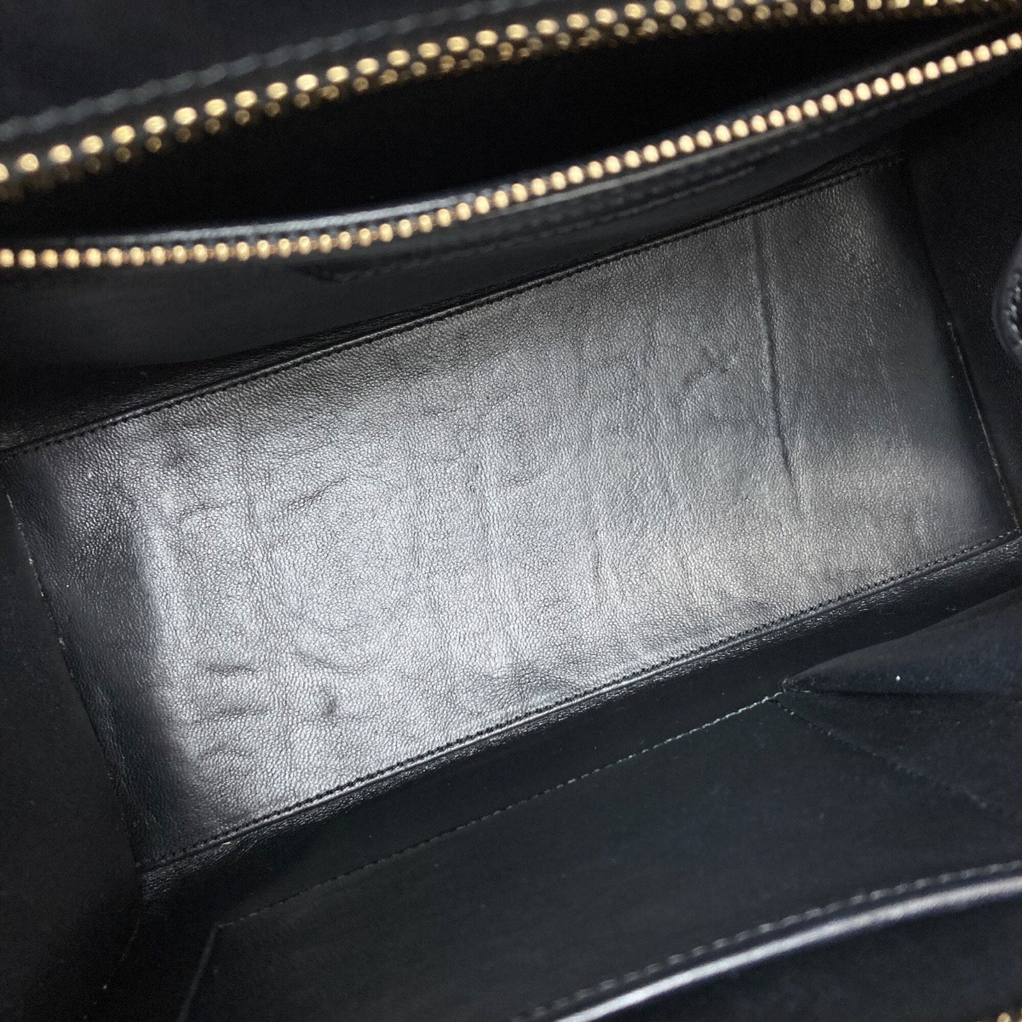 Celine Black Orange White Canvas Leather Handbag (Pre-Owned)