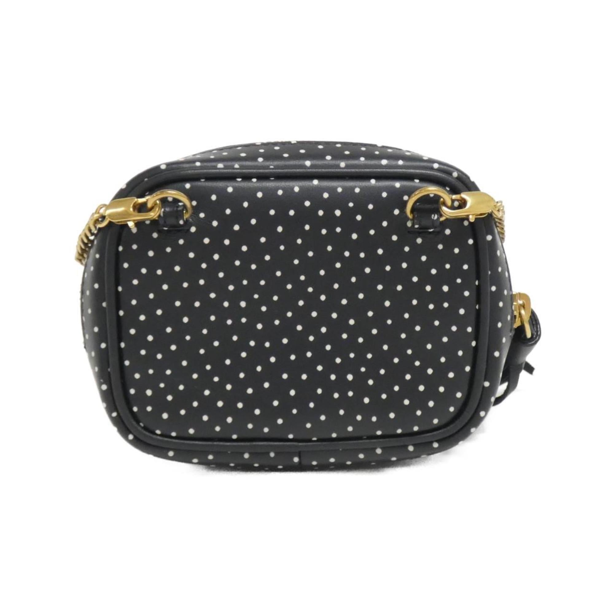 Saint Laurent Black White Leather Handbag Shoulder Bag (Pre-Owned)