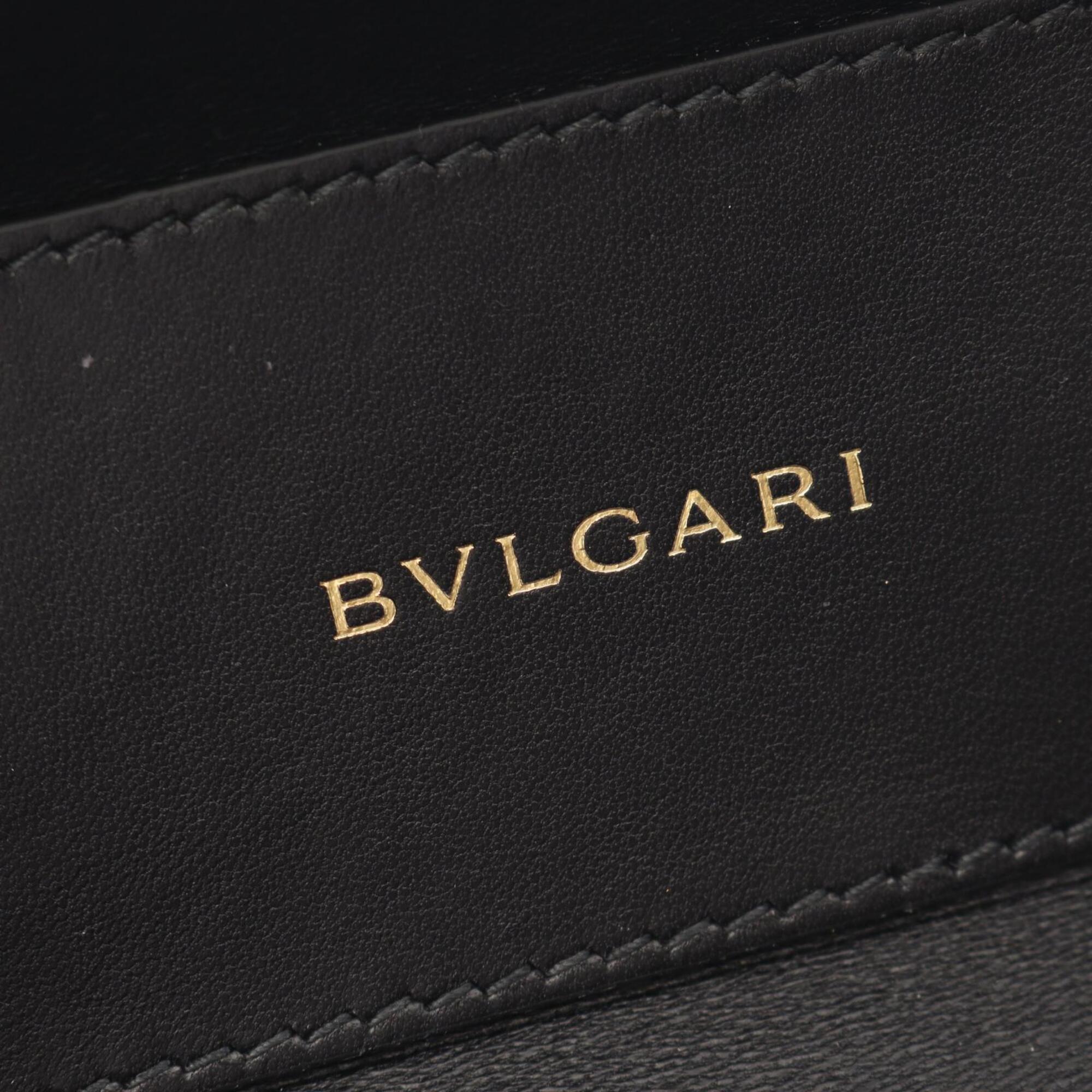 Bvlgari Blue Leather Handbag Vanity Bag (Pre-Owned)