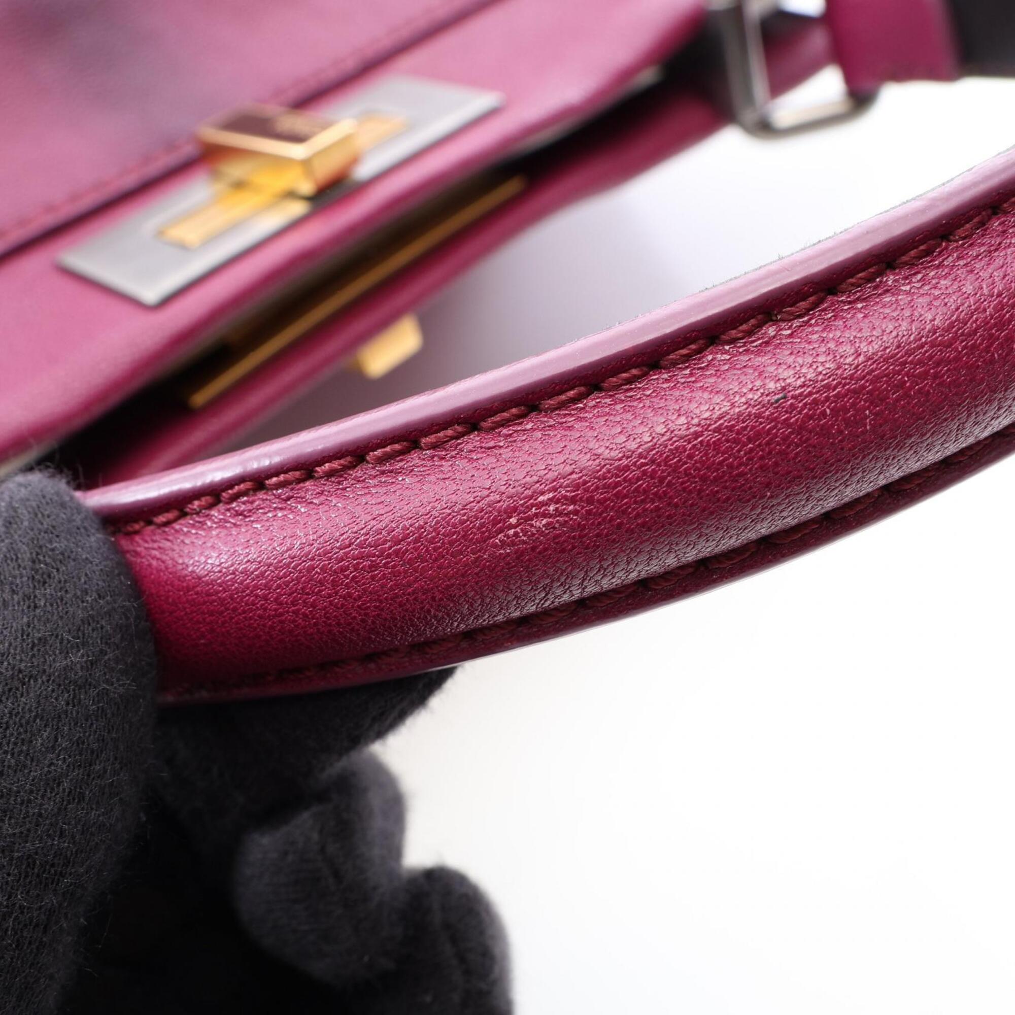 Fendi Peekaboo Purple Leather Handbag (Pre-Owned)
