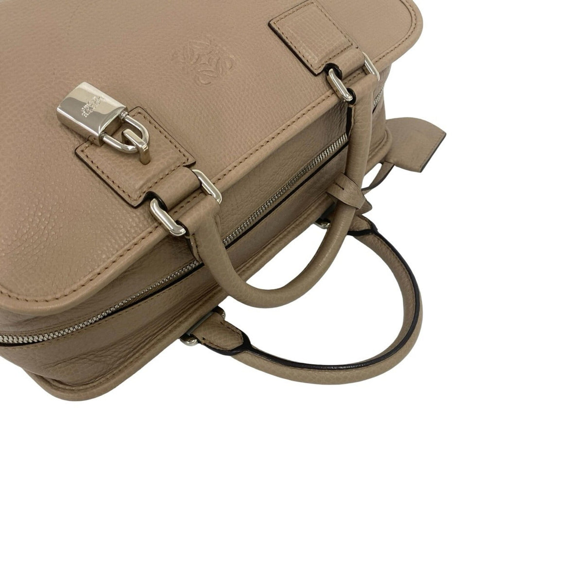 Loewe Beige Leather Boston Bag Handbag (Pre-Owned)