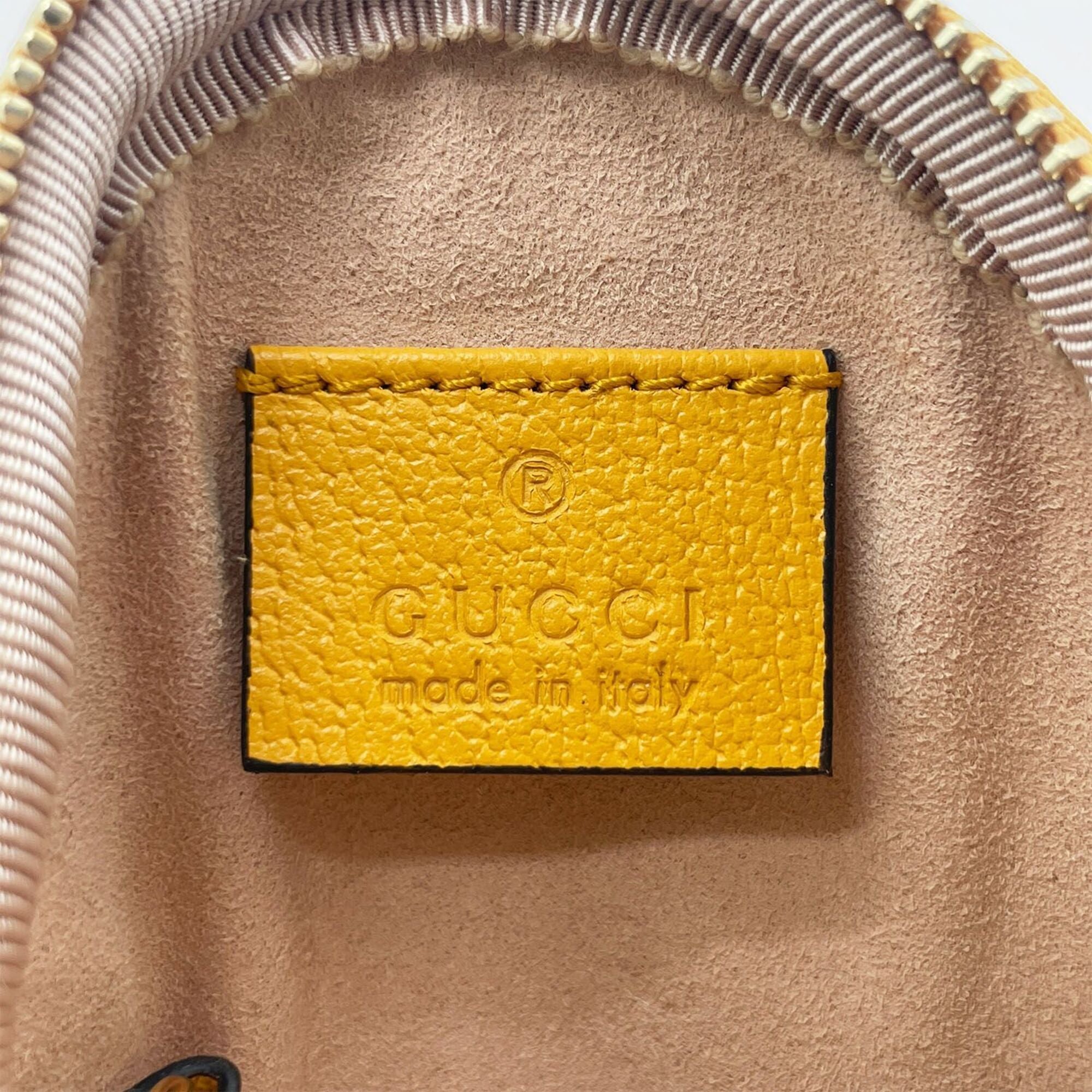 Gucci Yellow Coated Canvas Leather Coin Purse/Coin Case (Pre-Owned)