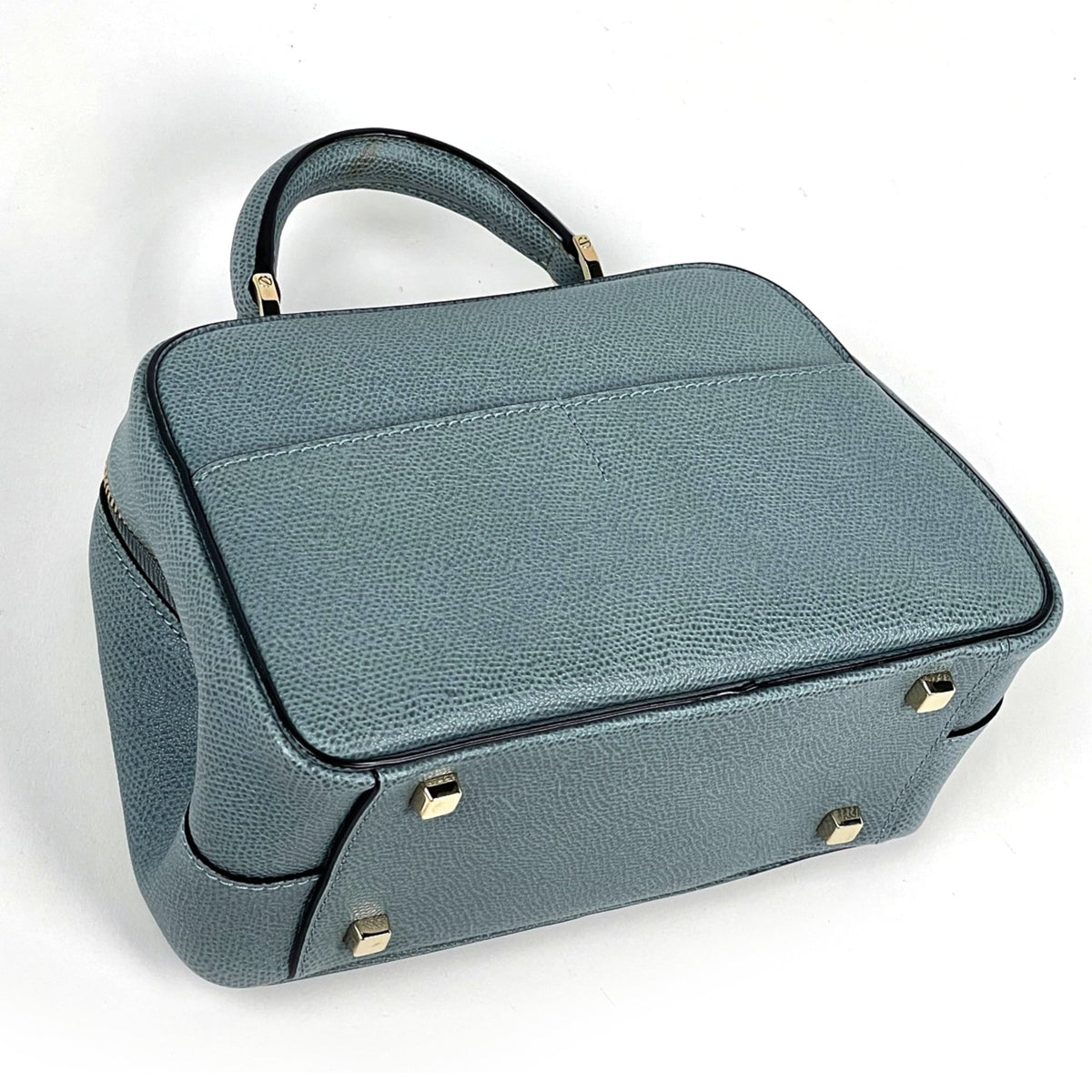 Valextra Blue Leather Shoulder Bag (Pre-Owned)