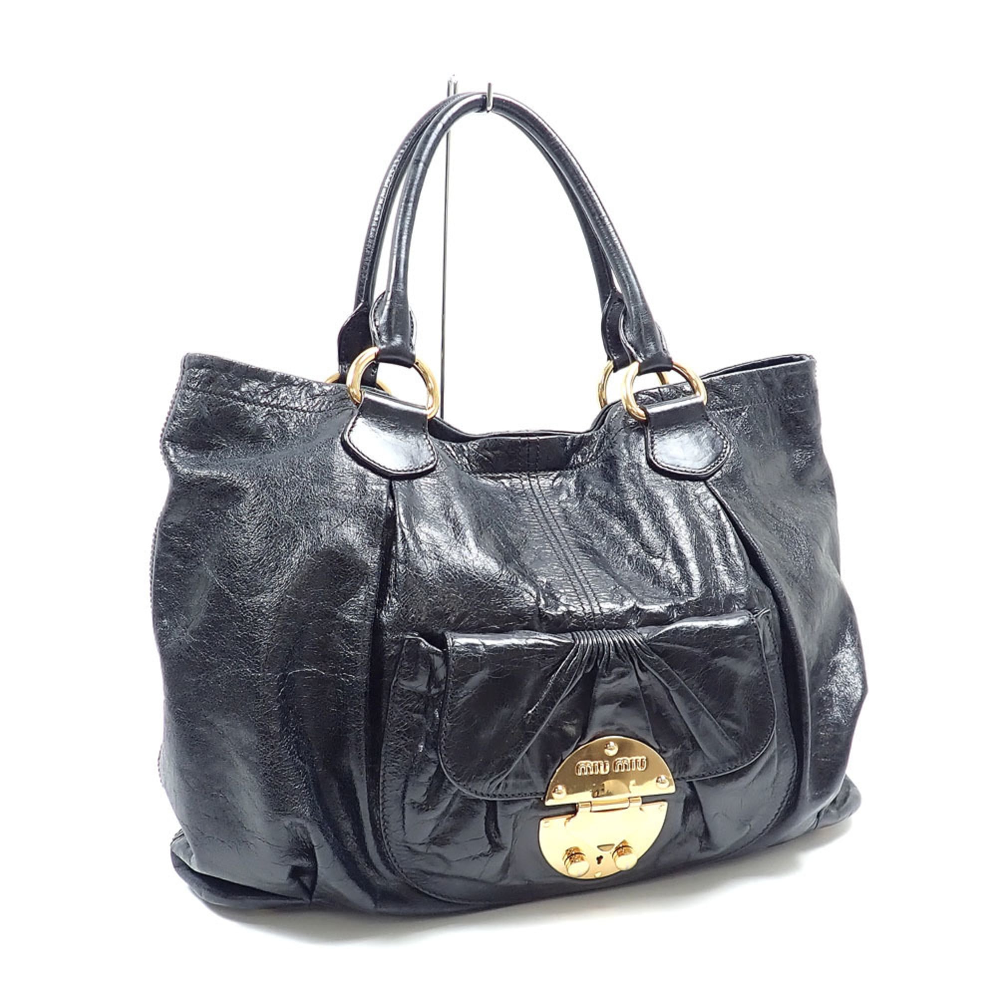 Miu Miu Black Leather Tote Bag (Pre-Owned)
