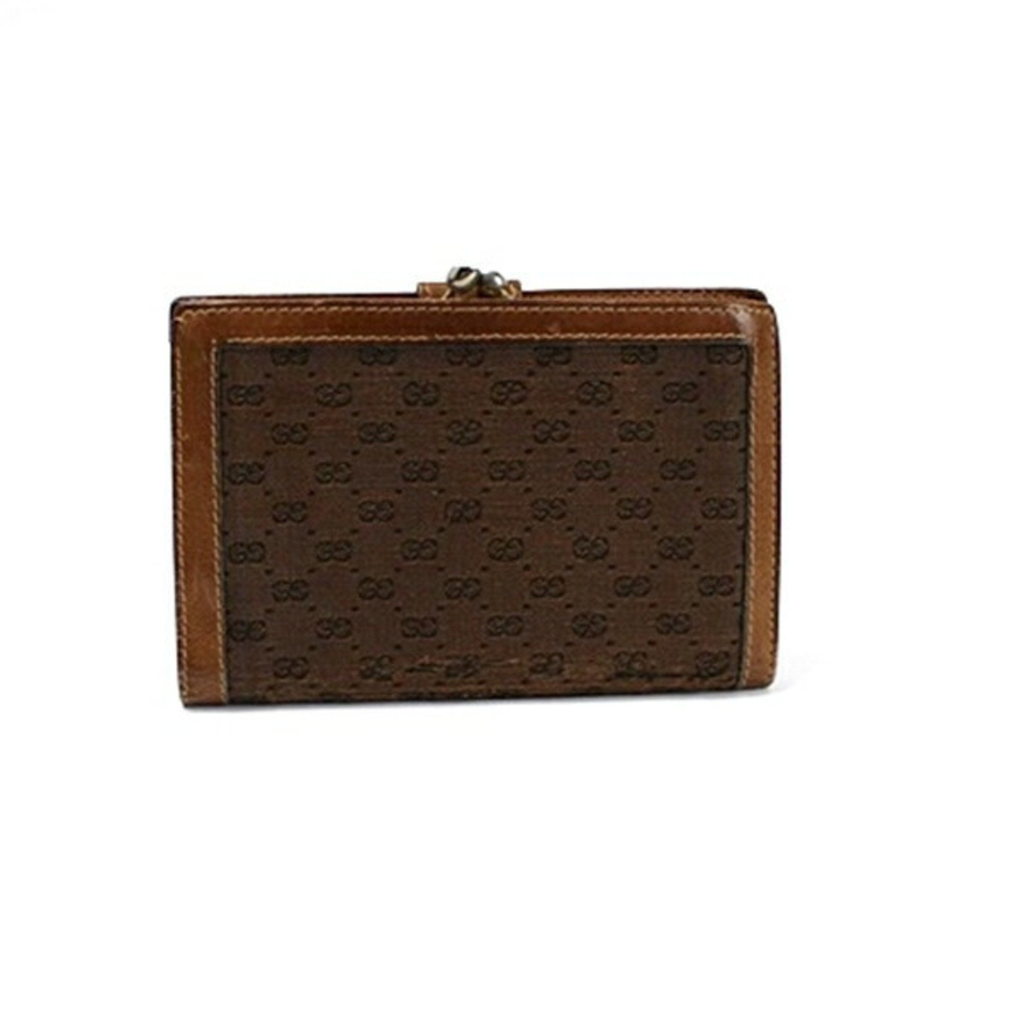 Gucci Brown Canvas Leather Wallet (Bi-Fold) (Pre-Owned)