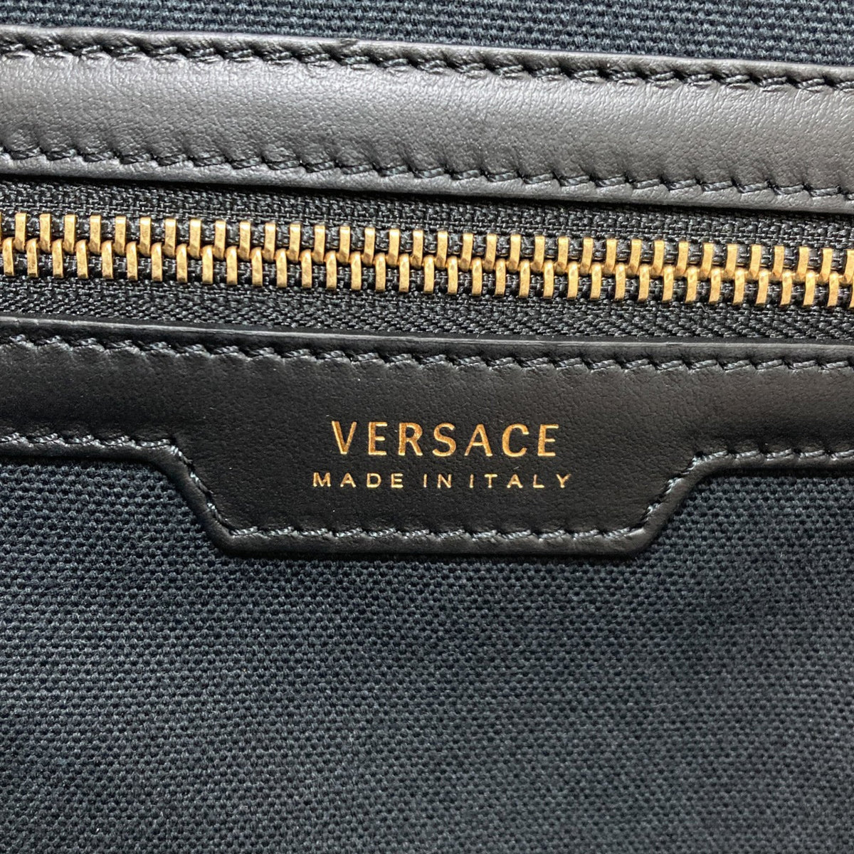 Versace Black Canvas Tote Bag (Pre-Owned)