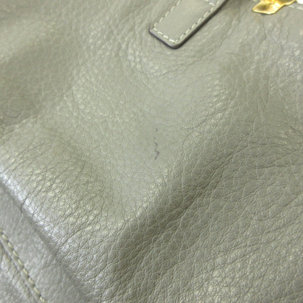 Chloé Gray Leather Handbag Shoulder Bag (Pre-Owned)