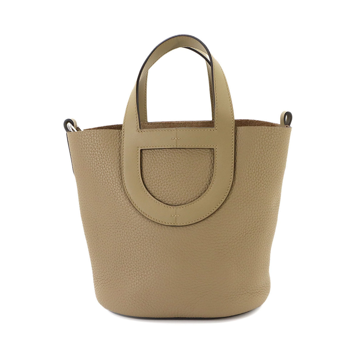Hermes Silver Taurillon Clemence Leather Swift Leather Handbag (Pre-Owned)