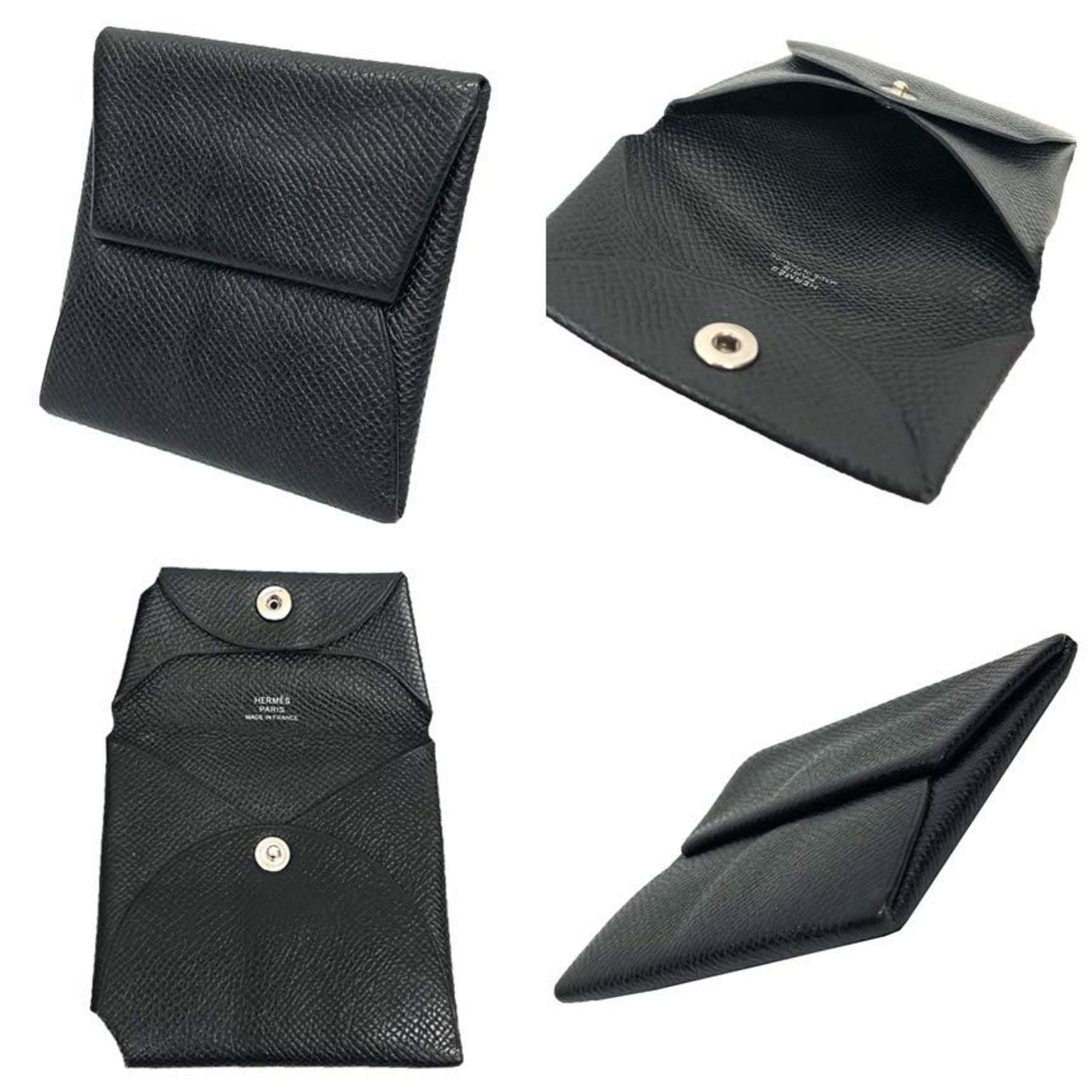 Hermes Black Epsom Leather Coin Purse/Coin Case (Pre-Owned)