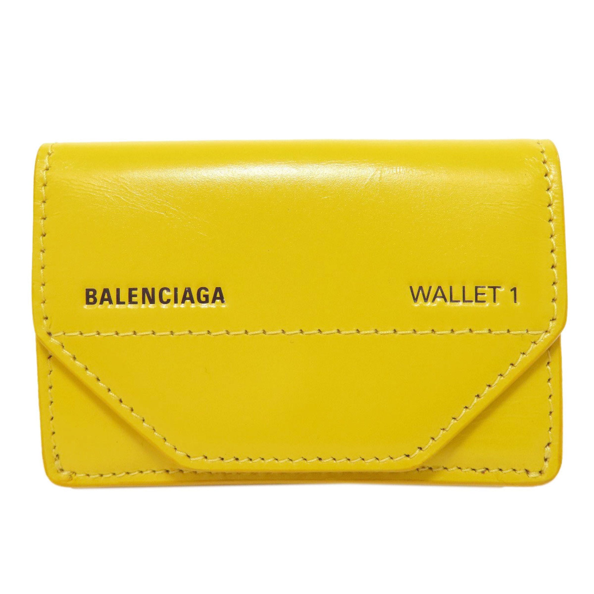 Balenciaga Yellow Leather Wallet (Tri-Fold) (Pre-Owned)
