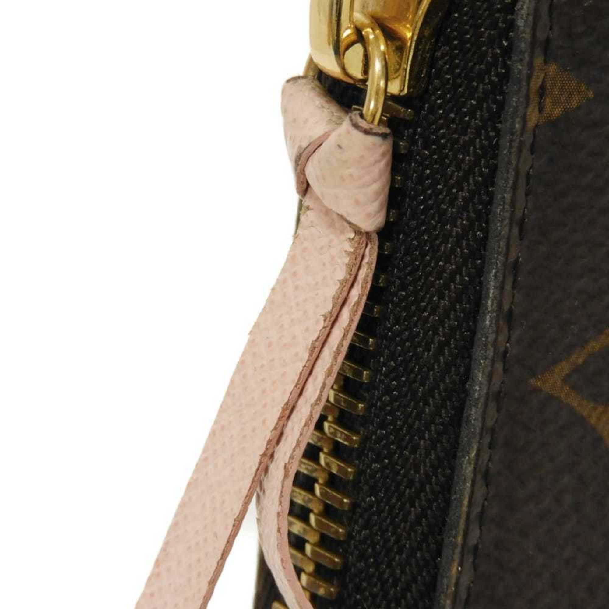Louis Vuitton Brown Monogram Pink Rose Ballerine Monogram Canvas Leather Long Wallet (Bi-Fold) (Pre-Owned)