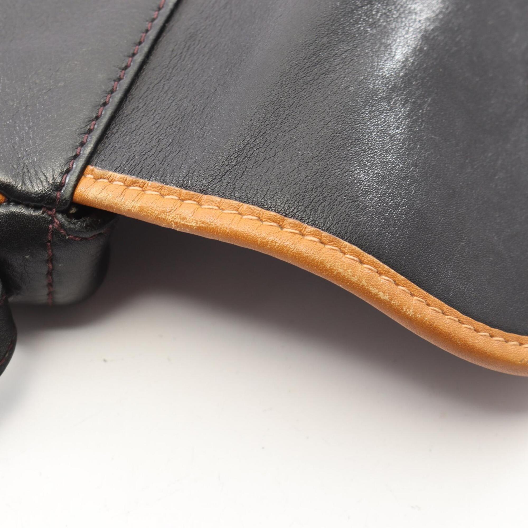 Celine Black Brown Leather Handbag Shoulder Bag (Pre-Owned)