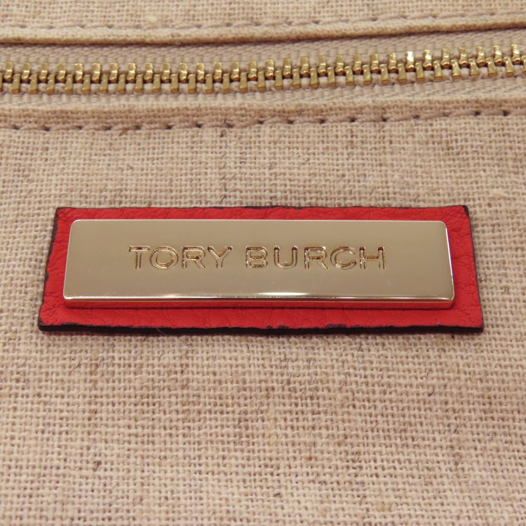 Tory Burch Red Color Leather Handbag (Pre-Owned)