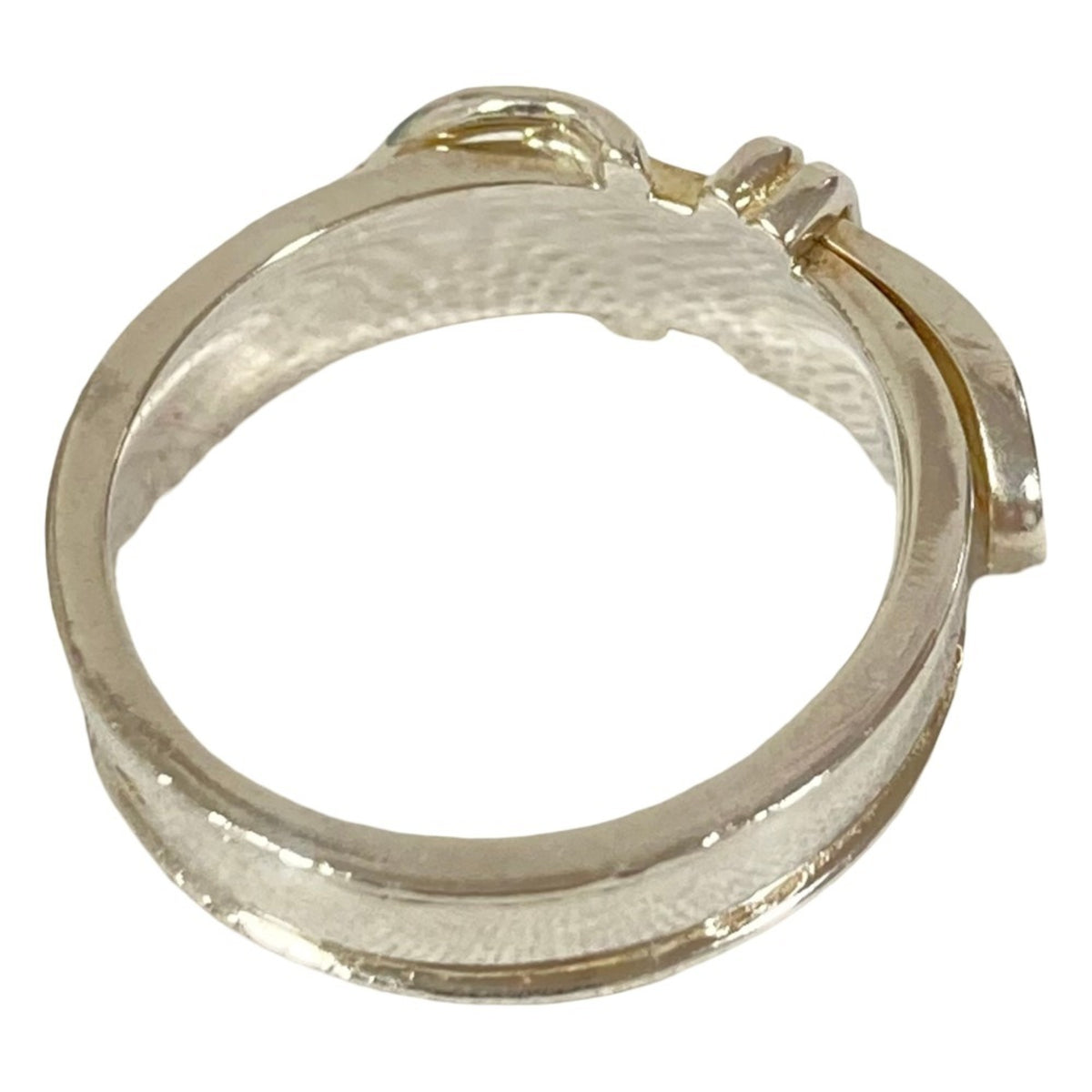 Hermes Silver Silver 925 Band Ring (Pre-Owned)
