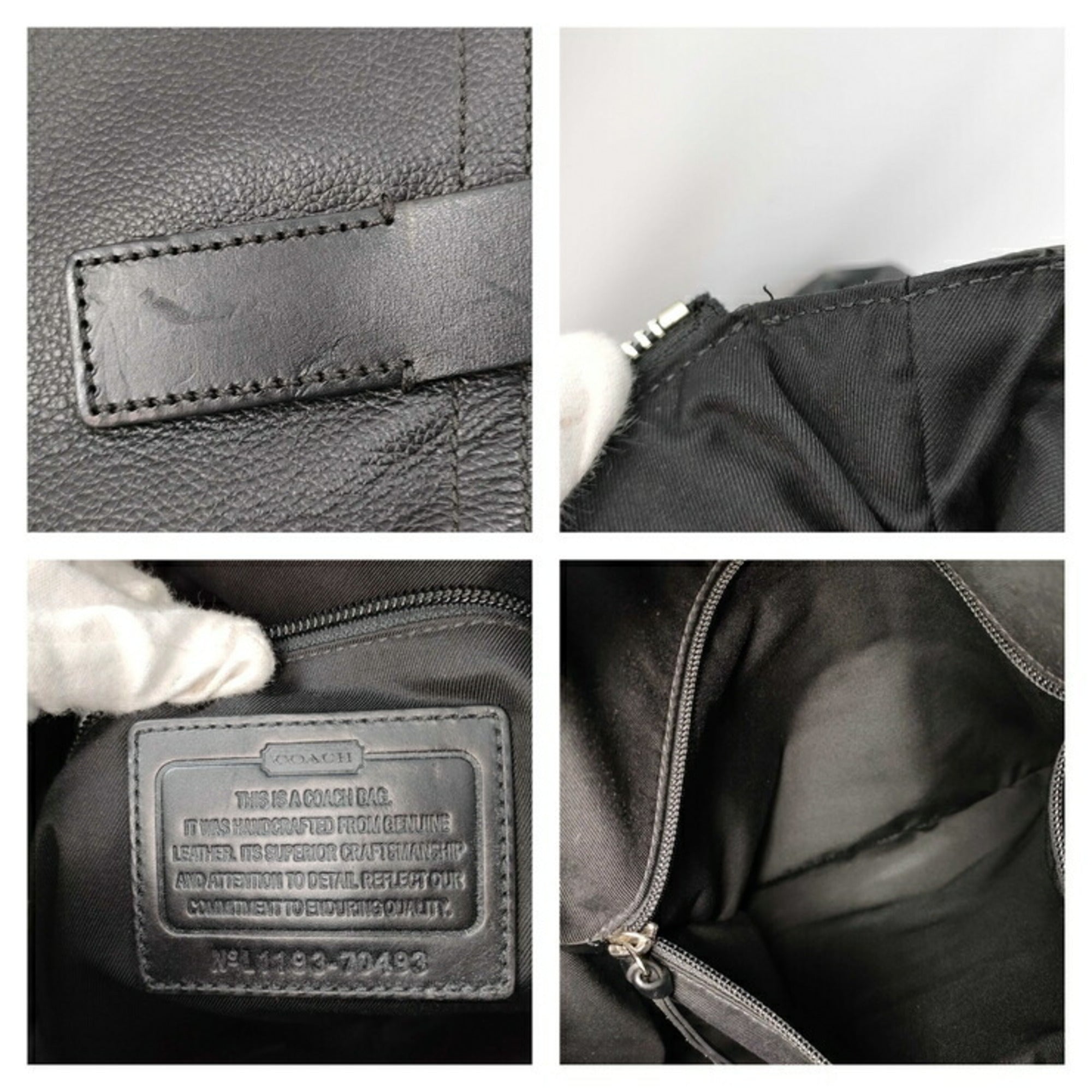 Coach Black Leather Handbag Shoulder Bag (Pre-Owned)
