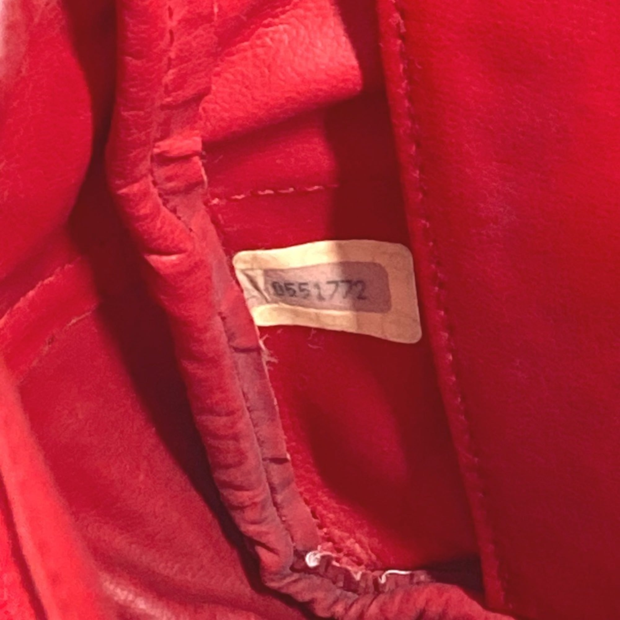 Chanel Red Color Leather Coated Canvas Shoulder Bag Tote Bag (Pre-Owned)
