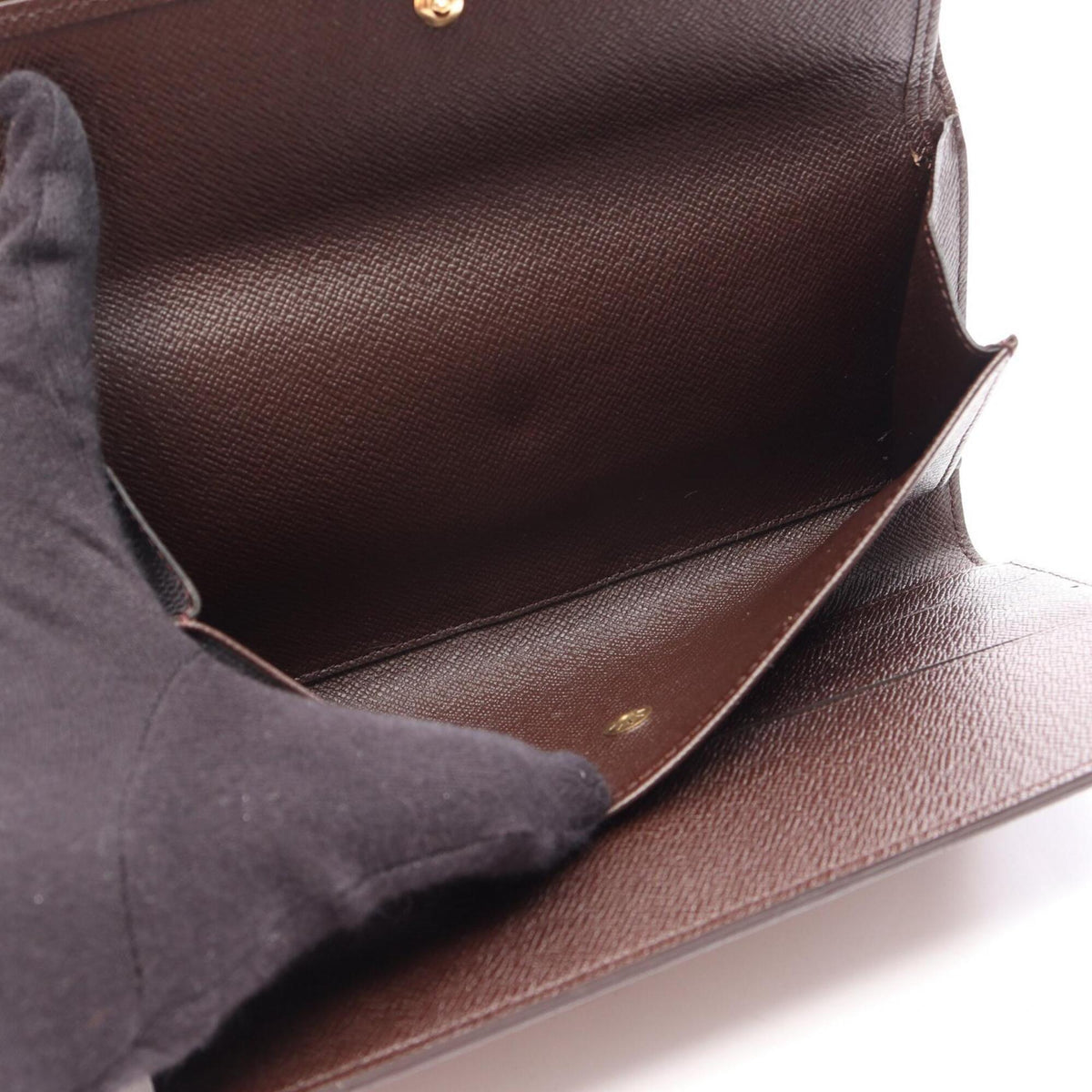 Louis Vuitton Brown Leather Pvc Long Wallet (Tri-Fold) (Pre-Owned)