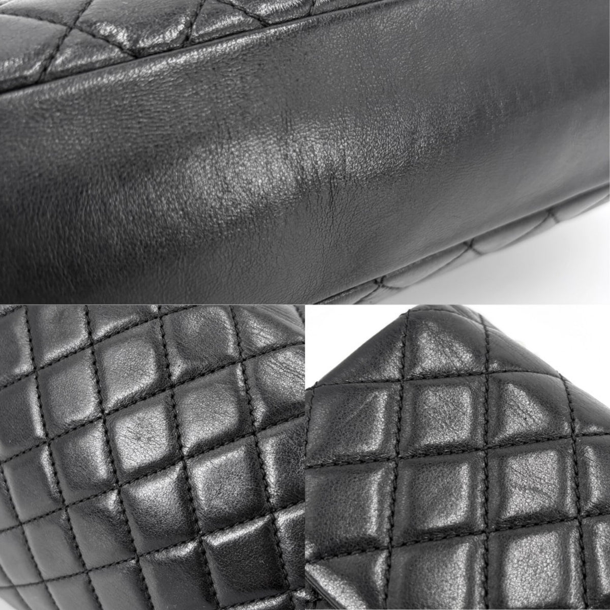 Chanel Black Leather Artificial Pearl Shoulder Bag (Pre-Owned)