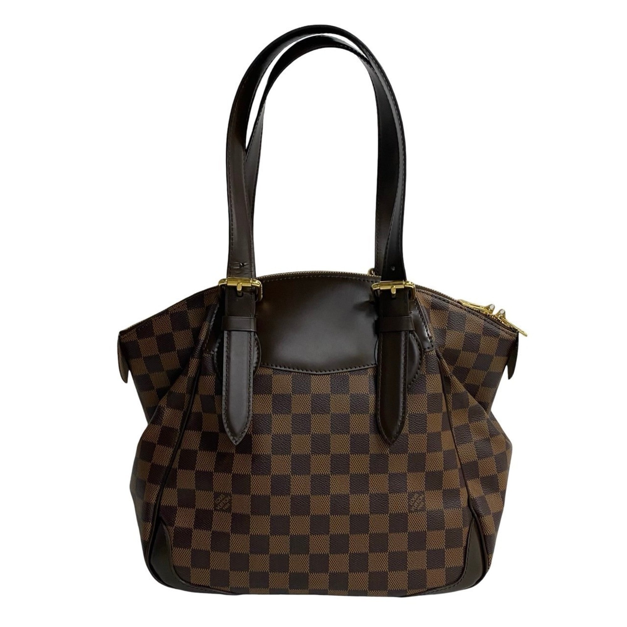 Louis Vuitton Brown Leather Pvc Handbag Tote Bag (Pre-Owned)