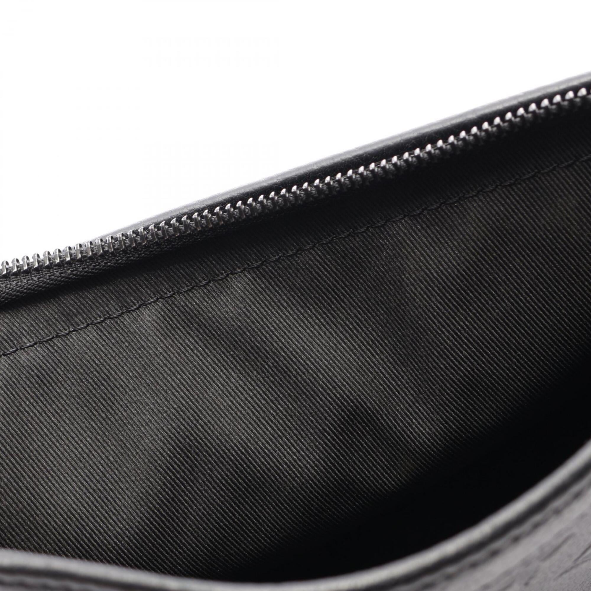 Louis Vuitton Black Leather Handbag Pouch Shoulder Bag (Pre-Owned)