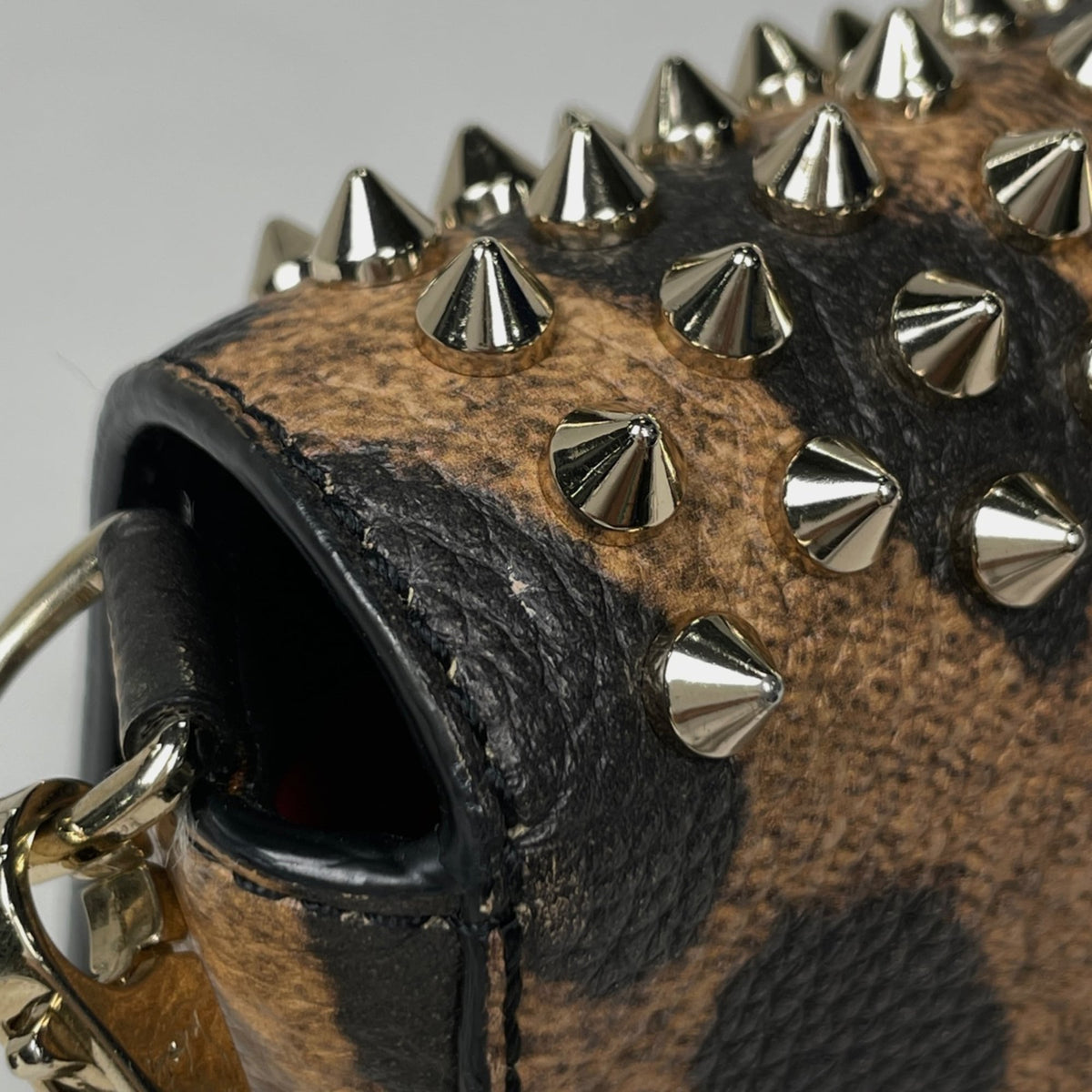 Christian Louboutin Black Brown Leather Shoulder Bag (Pre-Owned)