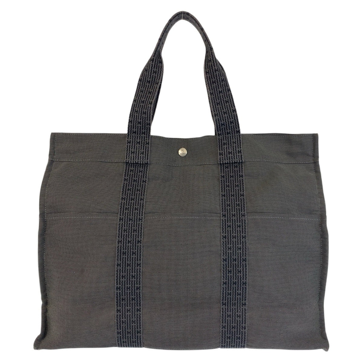 Hermes Gray Polyamide Polyester Handbag Tote Bag (Pre-Owned)